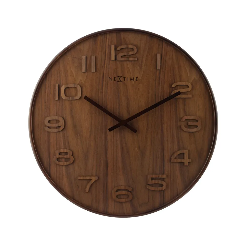 nextime-wood-wood-medium-wanduhr-35-cm-holz-braun image 1