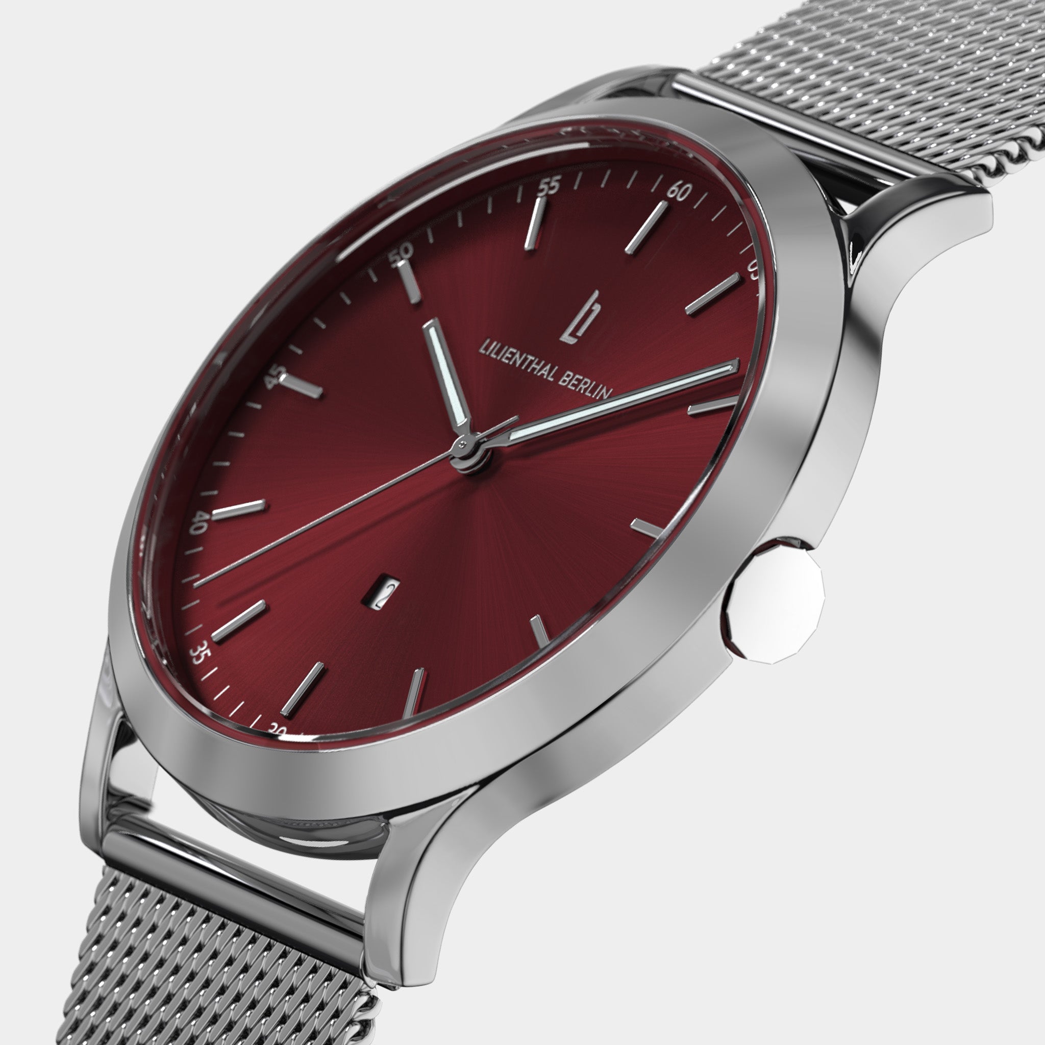 lilienthal-berlin-huxley-armbanduhr-silver-bordeaux-40-mm image 2
