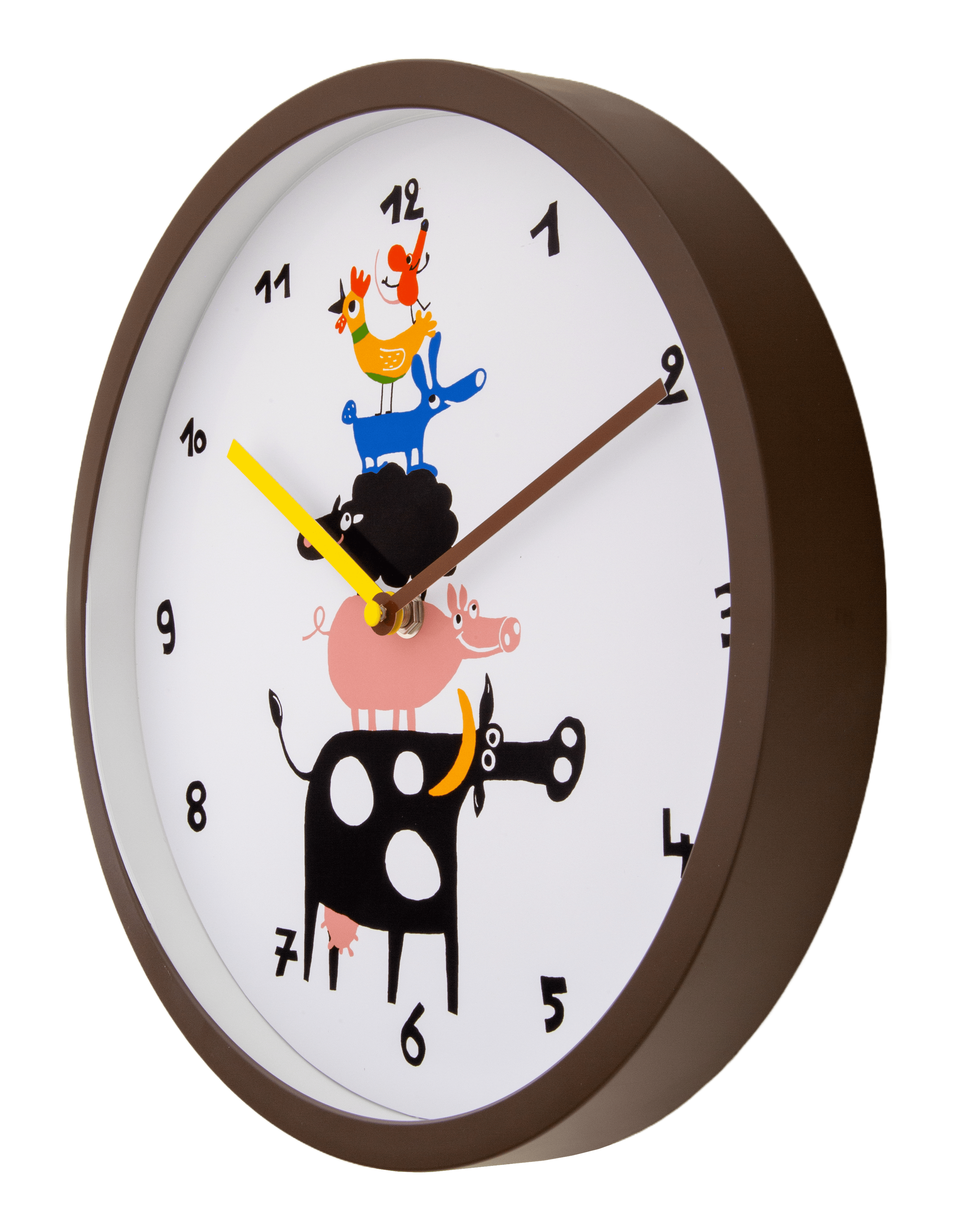 nextime-farmtime-kinder-wanduhr-30-cm-braun-wei-bauernhof image 3
