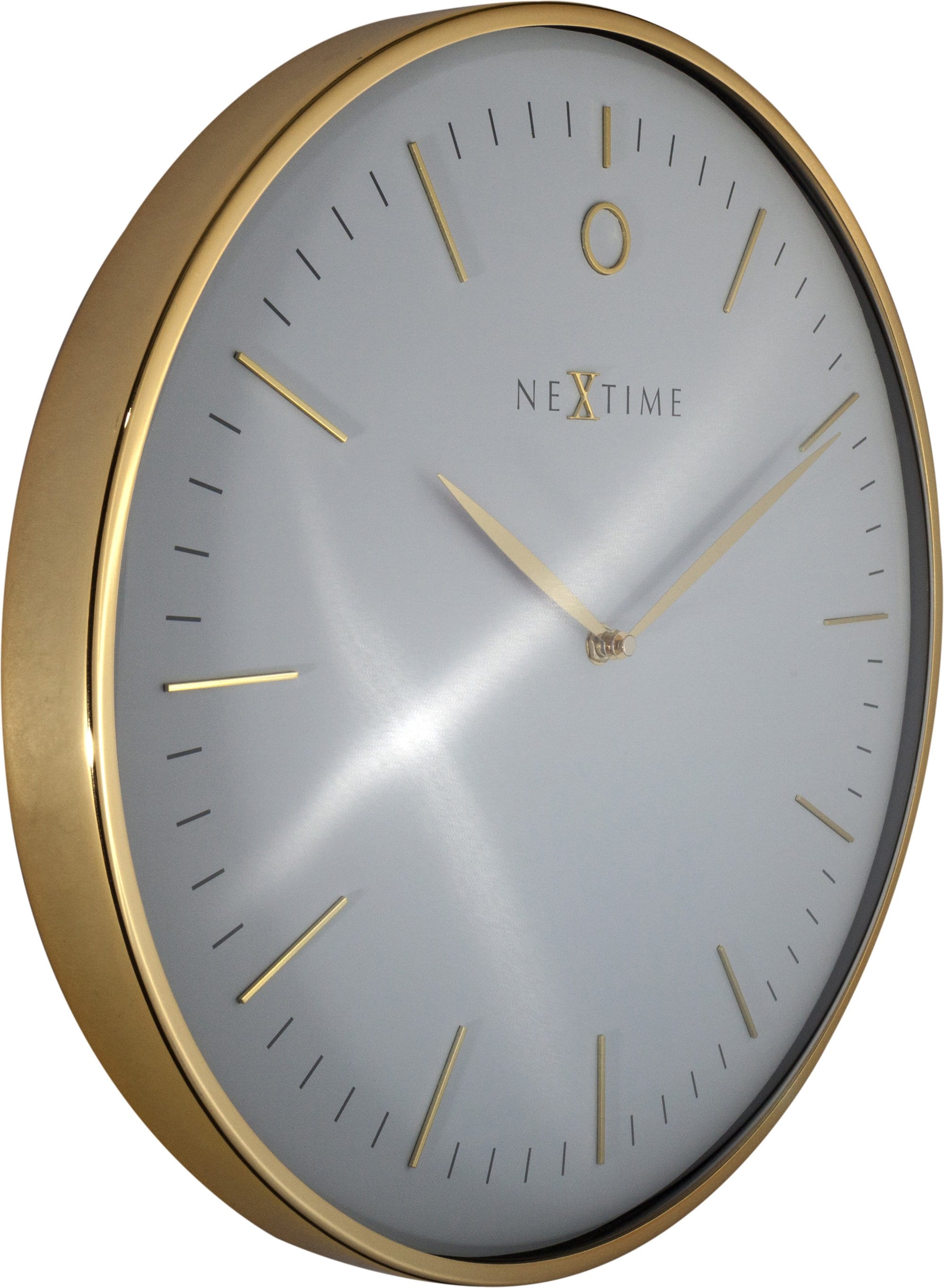 nextime-glamour-wanduhr-40-cm-metall-gew-lbtes-glas-wei-es-zifferblatt-goldfarbe image 2