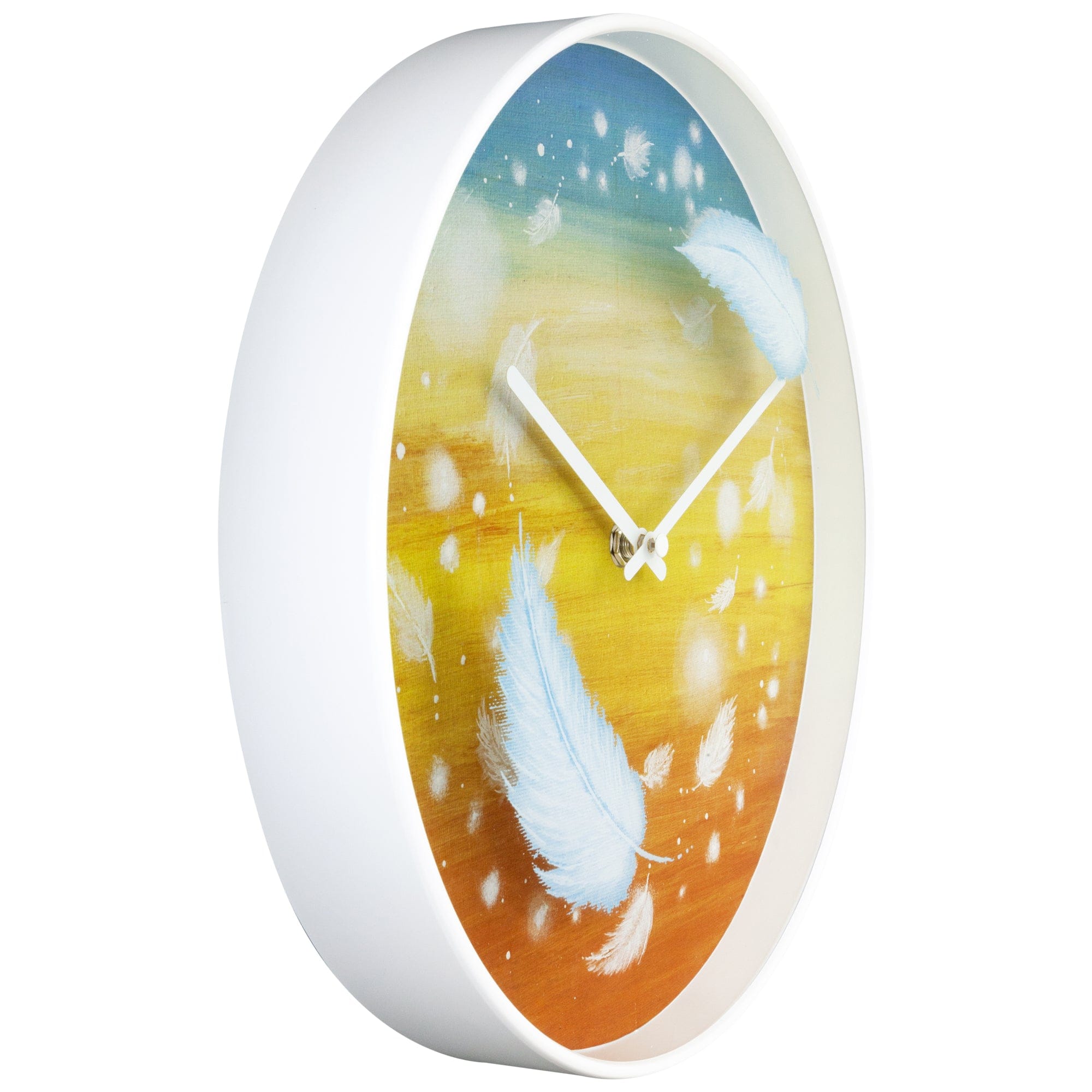 nextime-feathers-wanduhr-30-cm-multicolor-lautlos-kunststoff-mit-feder-design image 2