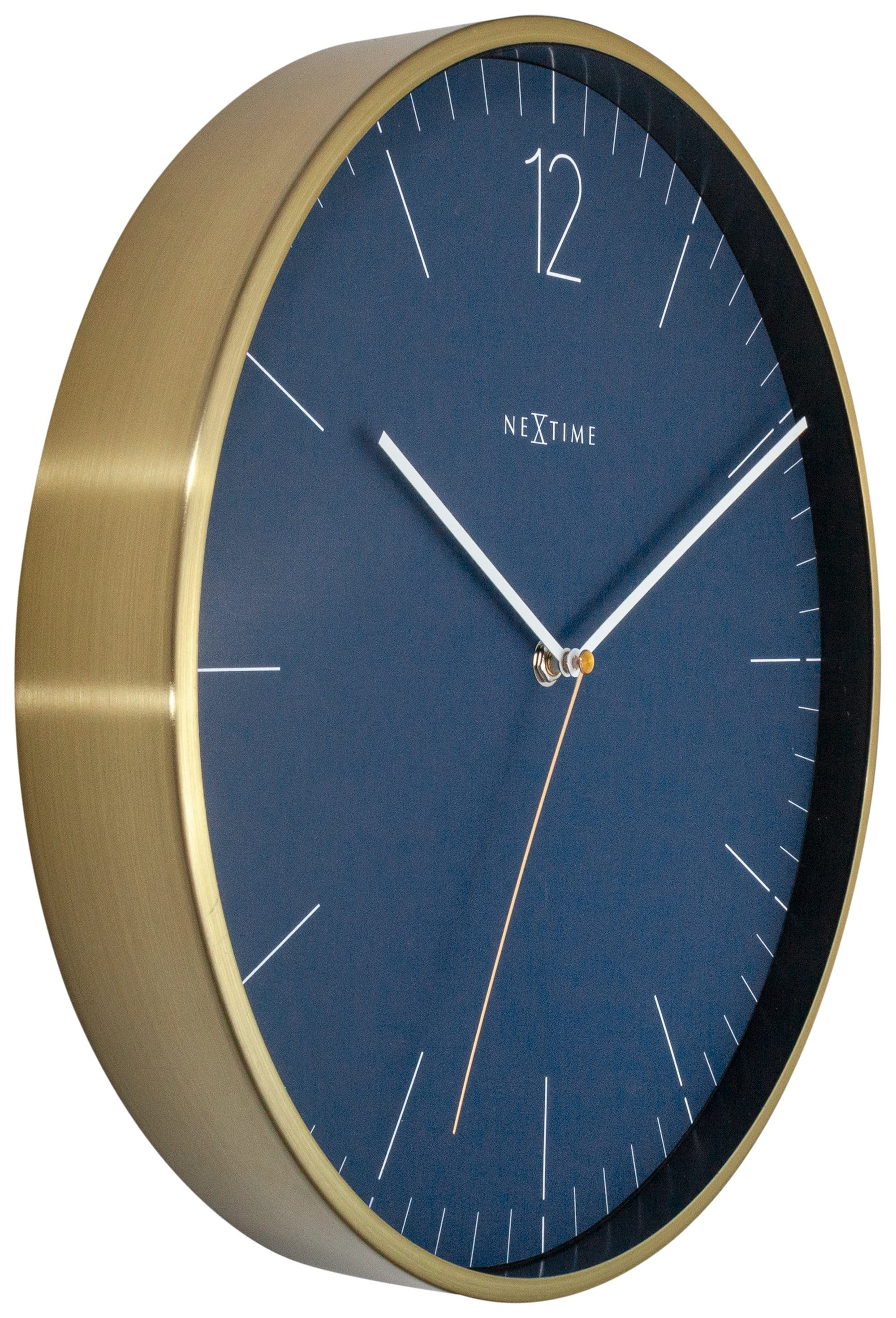 nextime-essential-gold-wanduhr-analog-34-cm-glas-metall-vintage-lautlos image 2