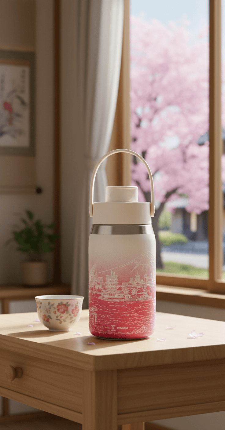 nextime-skyline-bottle-thermosflasche-355-473-710ml-japan-cherry-blossom image 2