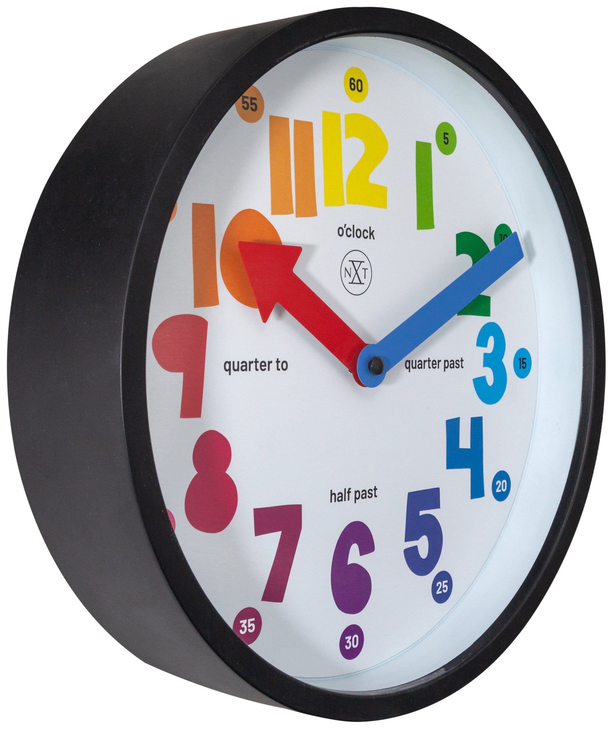 nxt-sophia-wanduhr-26-cm-kunststoff-schwarz-wei-lernuhr-lautlos image 2