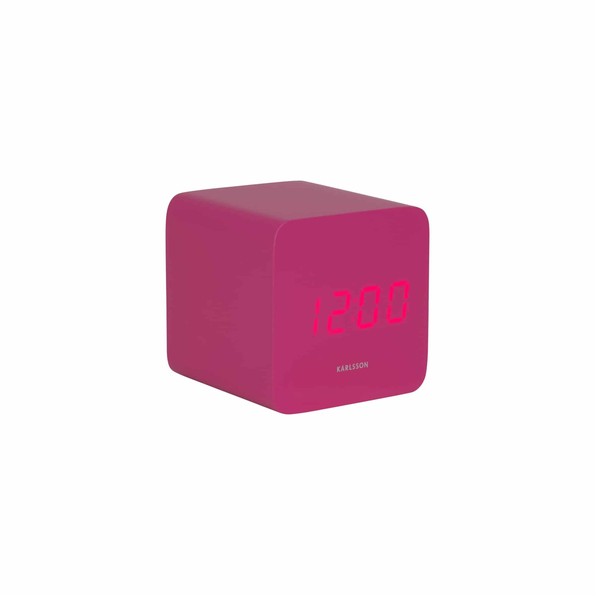 karlsson-spry-square-led-wecker-rosa-6-6x6-8x6-6-cm-mdf-mit-temperatur image 1
