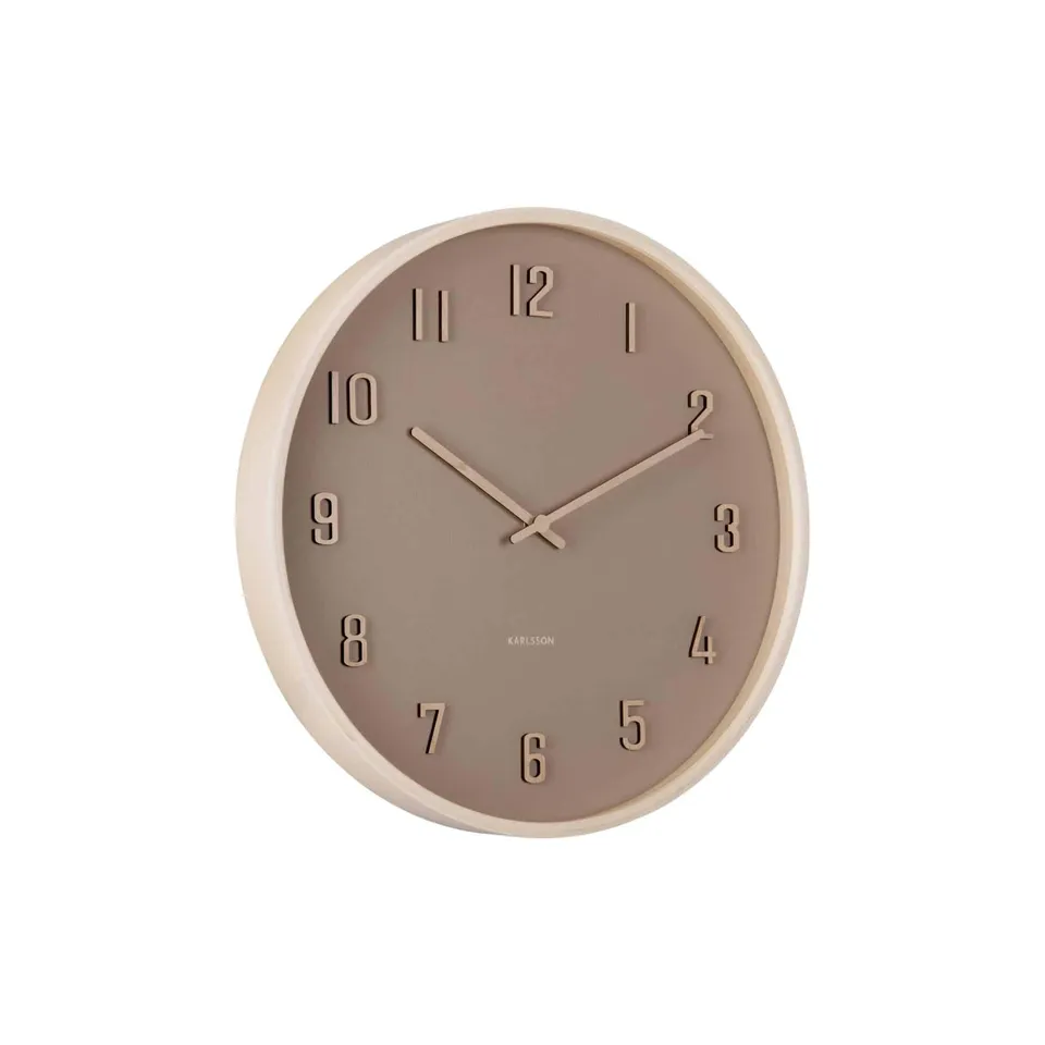 karlsson-wanduhr-nervadura-small-sanftes-braun-40-8-cm-echtholz-wanduhr image 1