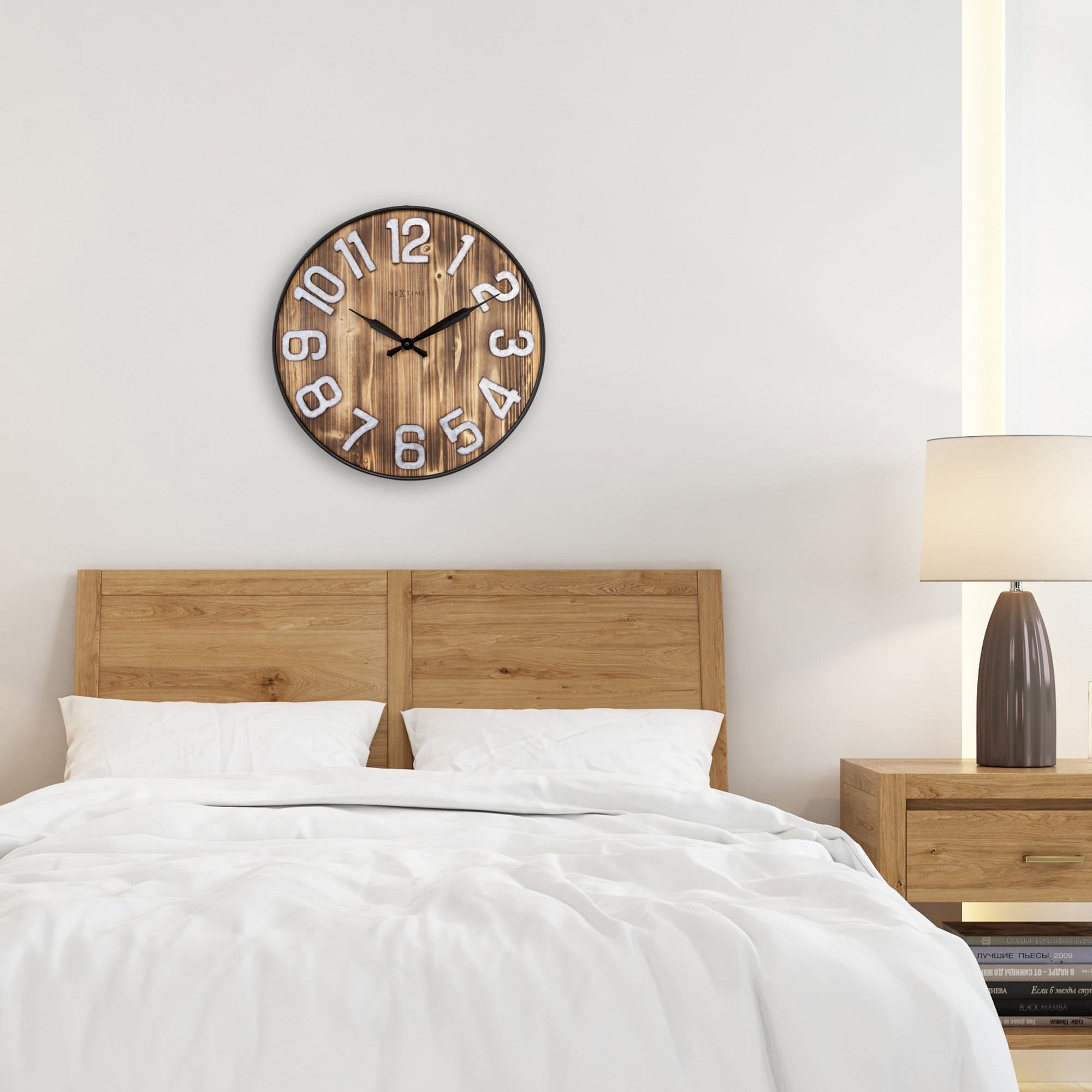 nextime-aberdeen-wanduhr-50-cm-holz-metall-braun image 3