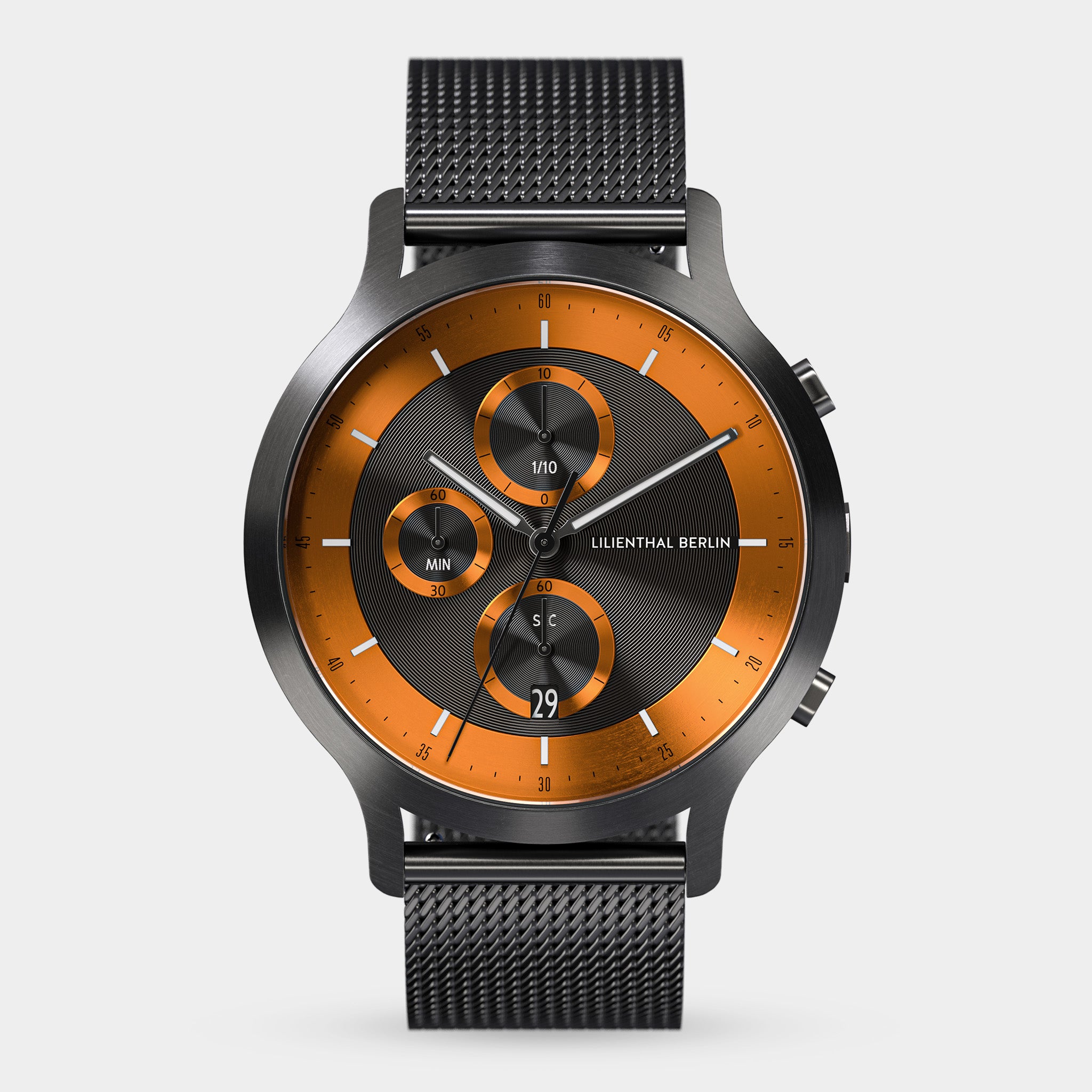 lilienthal-berlin-chronograph-lp-herrenuhr-dark-silver-orange image 1