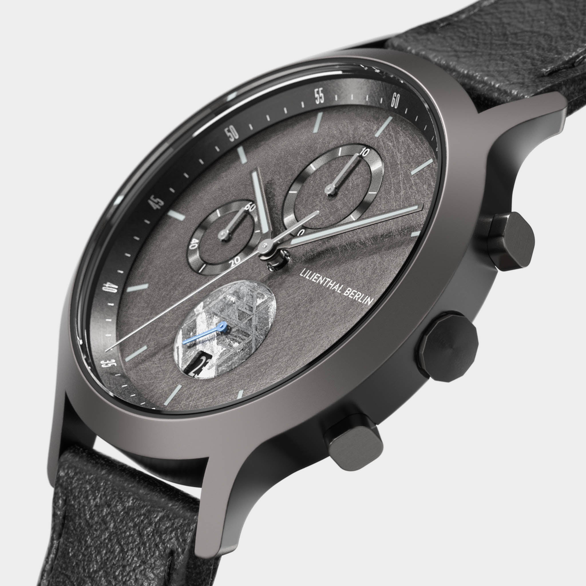 lilienthal-berlin-chronograph-meteorite-cosmic-gray-meteoritenuhr image 2