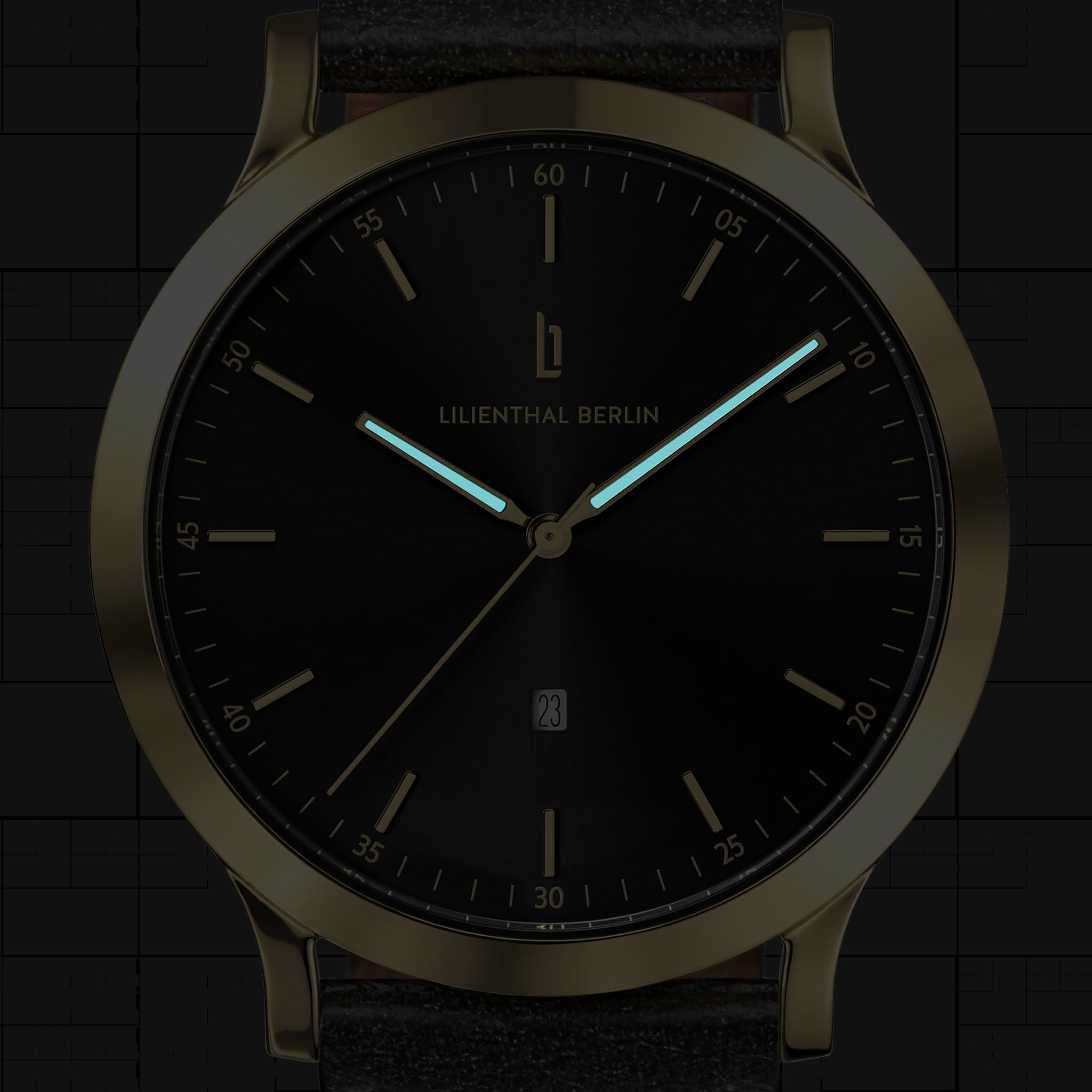 lilienthal-berlin-huxley-gold-black-40-mm-superluminova-wechselarmband image 7