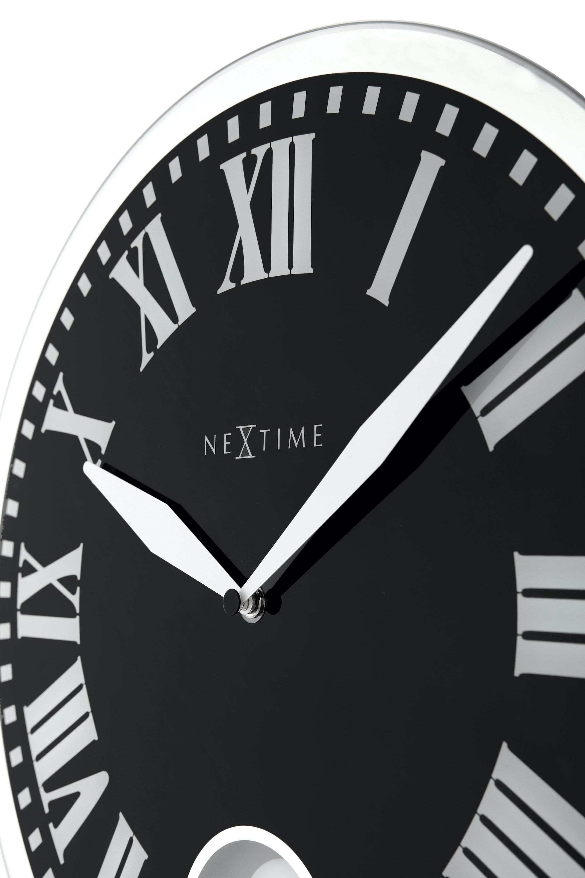 nextime-romana-wanduhr-glas-43-cm-mit-pendel-schwarz-altwei image 8