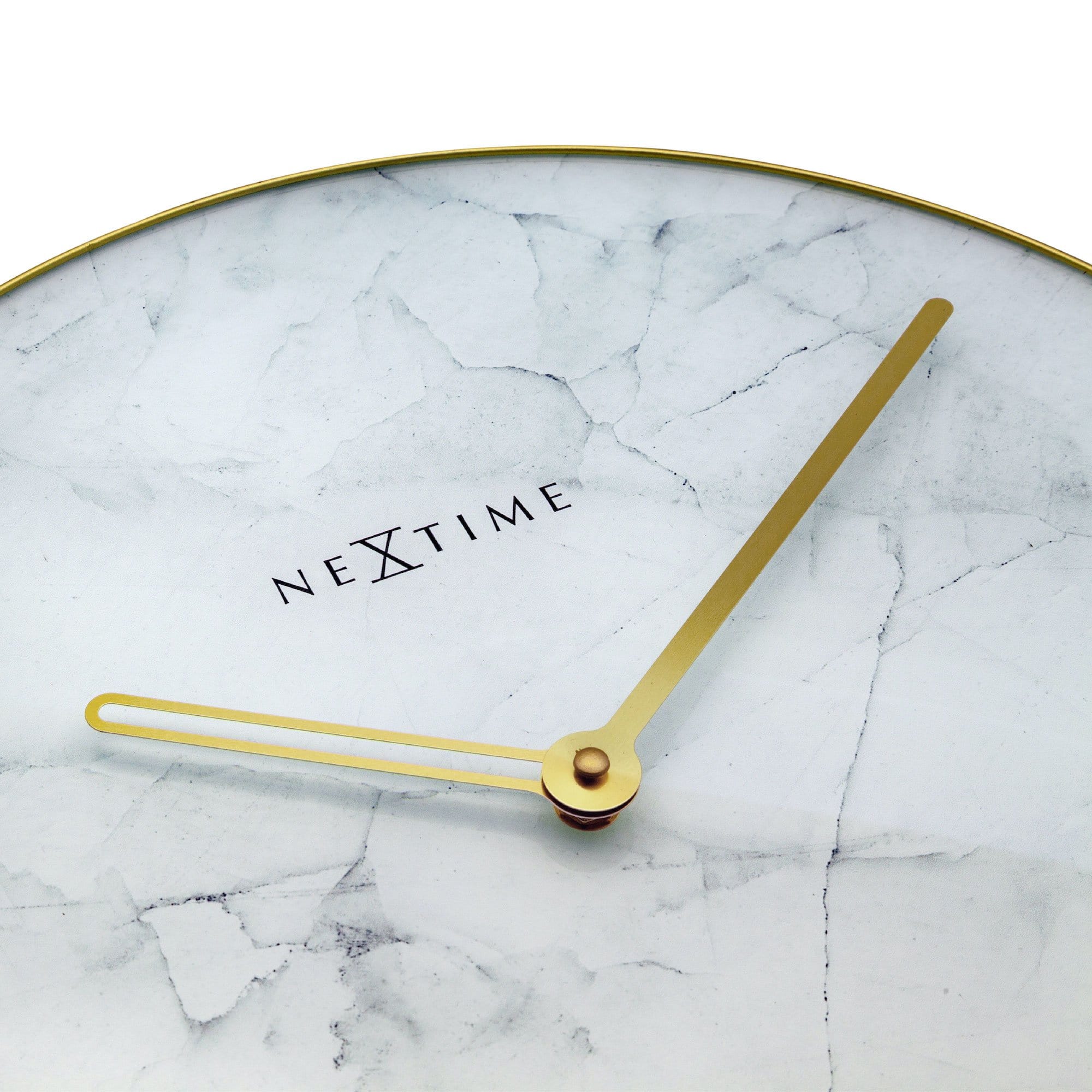 nextime-marble-wanduhr-40-cm-glas-metall-wei-marmor-gold image 3