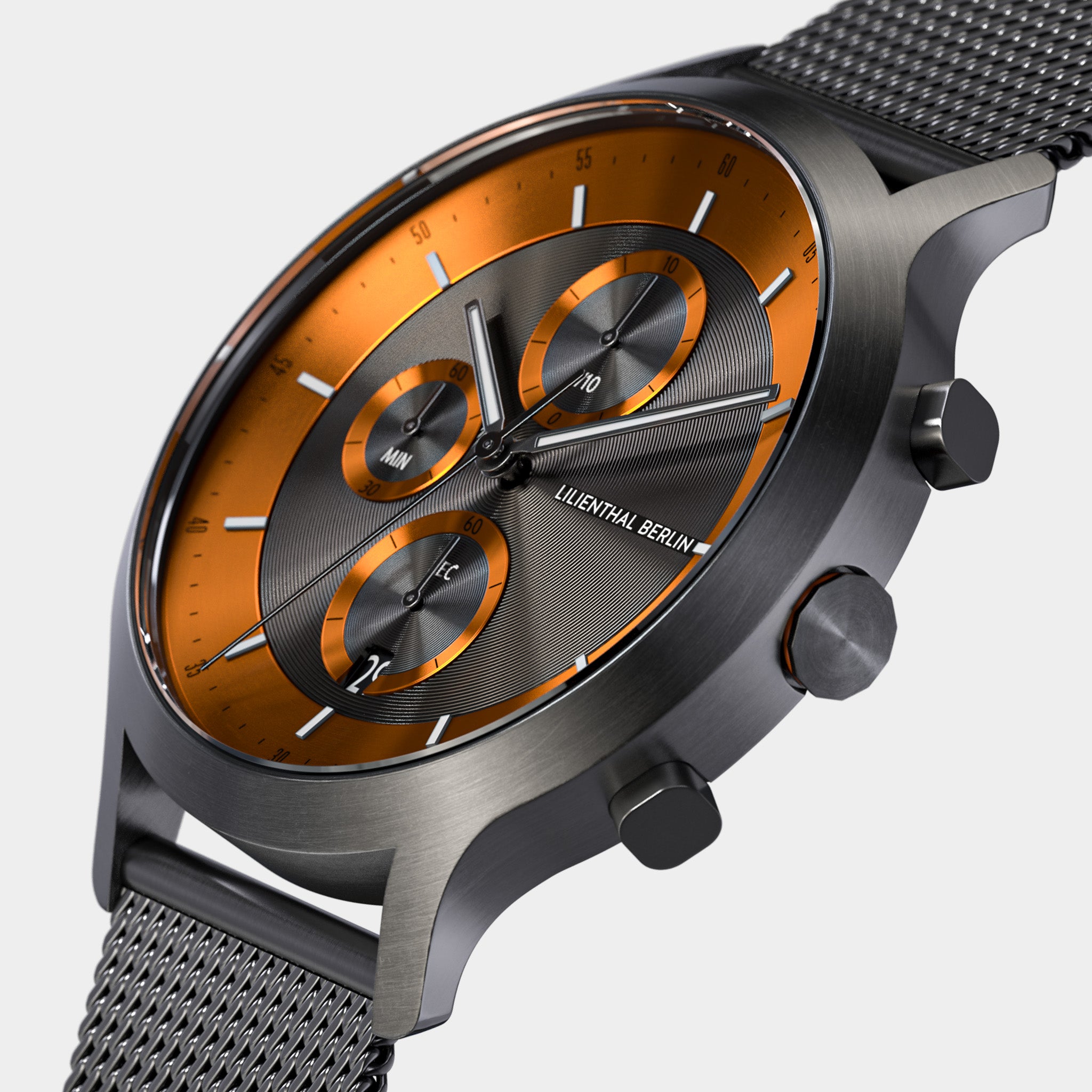 lilienthal-berlin-chronograph-lp-herrenuhr-dark-silver-orange image 2