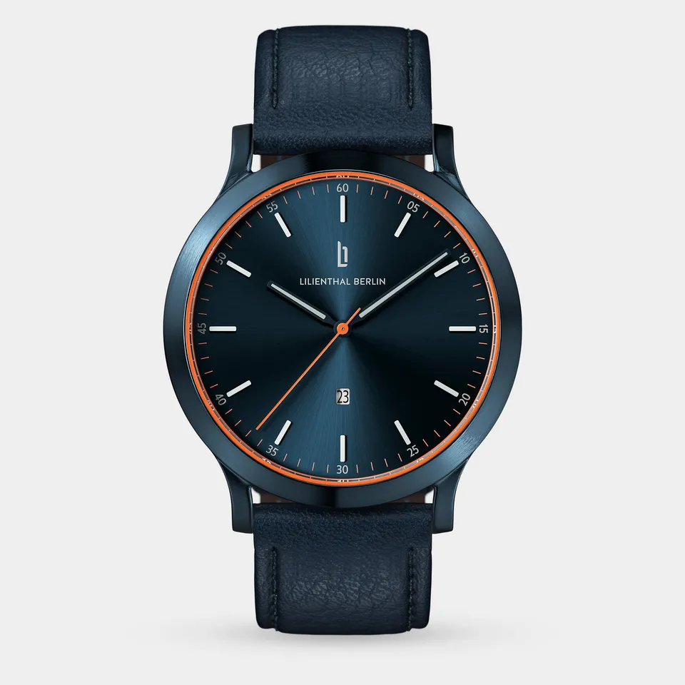 lilienthal-berlin-huxley-armbanduhr-blue-orange-40-mm image 1