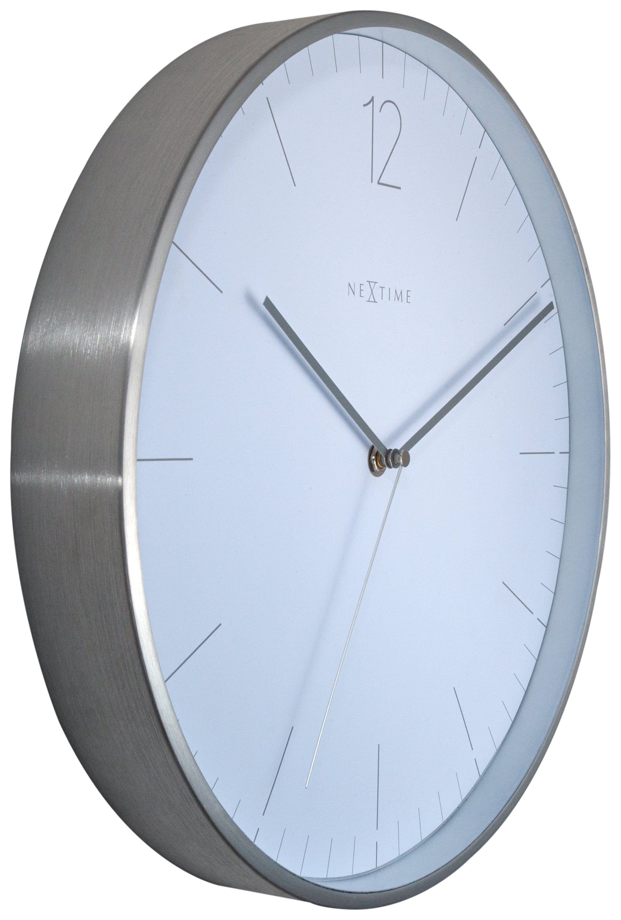 nextime-essential-silver-wanduhr-34-cm-glas-metall-mit-index image 4