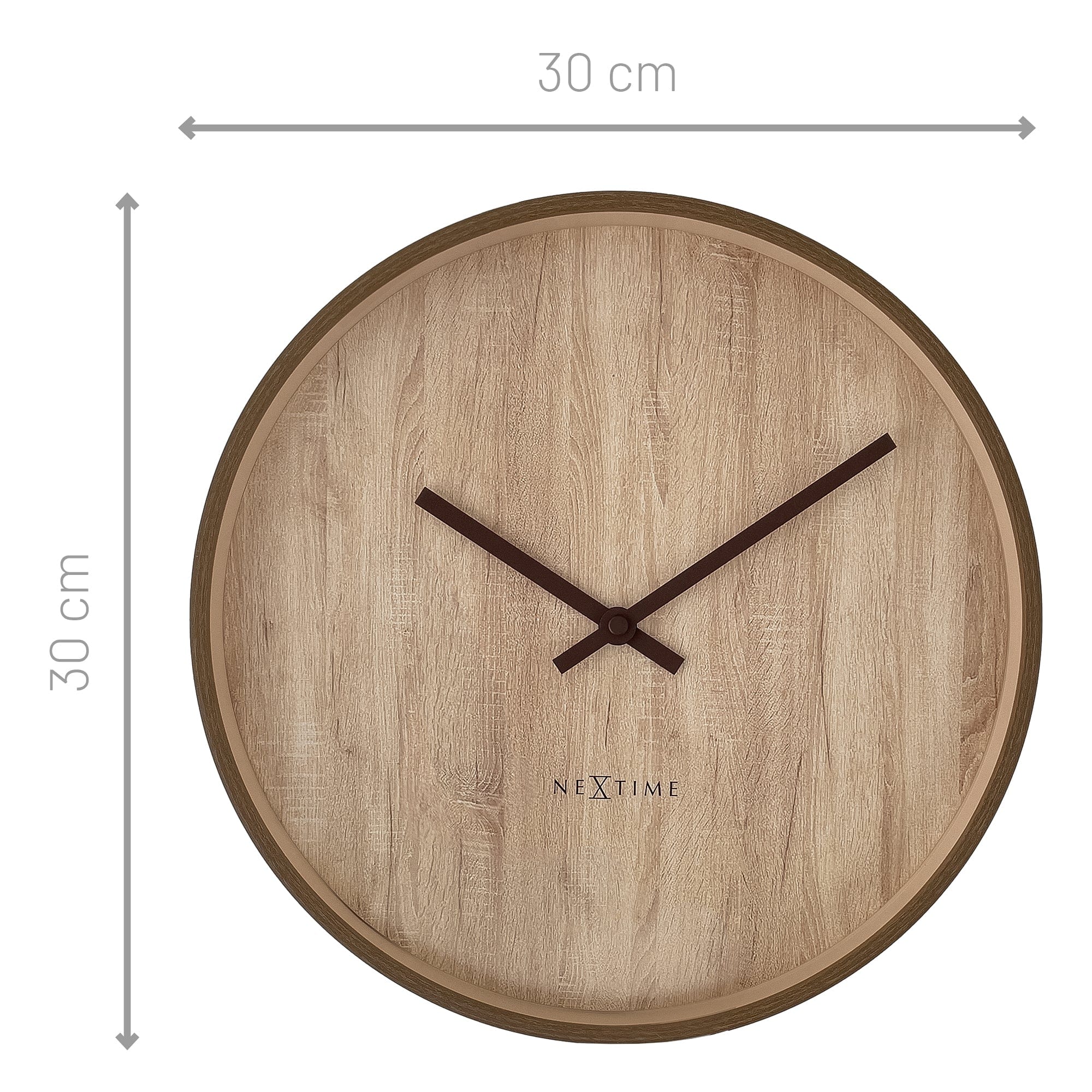 nextime-oslo-wanduhr-30-cm-kunststoff-walnuss-naturholz-lautlos image 8