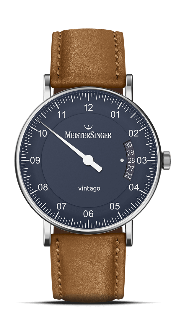 meistersinger-vintago-einzeiger-armbanduhr-blau image 1