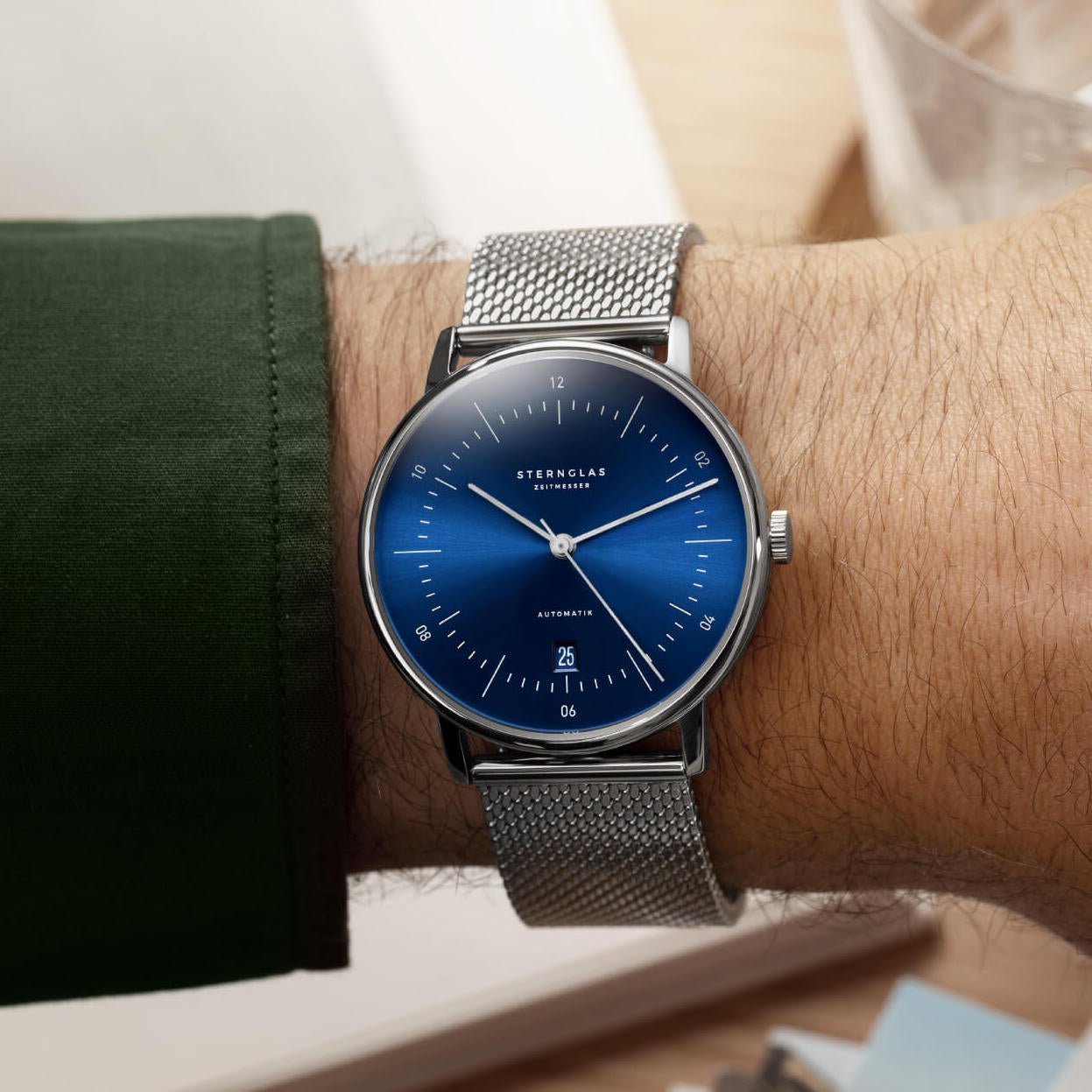 sternglas-naos-automatik-38mm-blau-mechanische-edelstahluhr-mit-saphirglas image 2