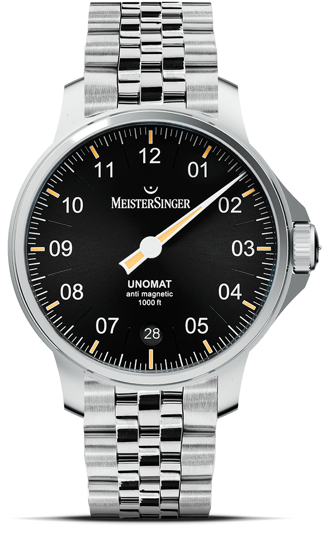 meistersinger-unomat-armbanduhr-schwarz-mit-old-radium image 1