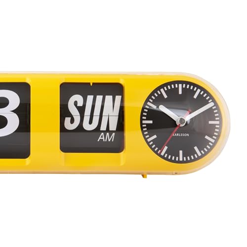 karlsson-tube-flip-wanduhr-und-tischuhr-leuchtendes-gelb-38-x-10-x-13-5-cm image 8