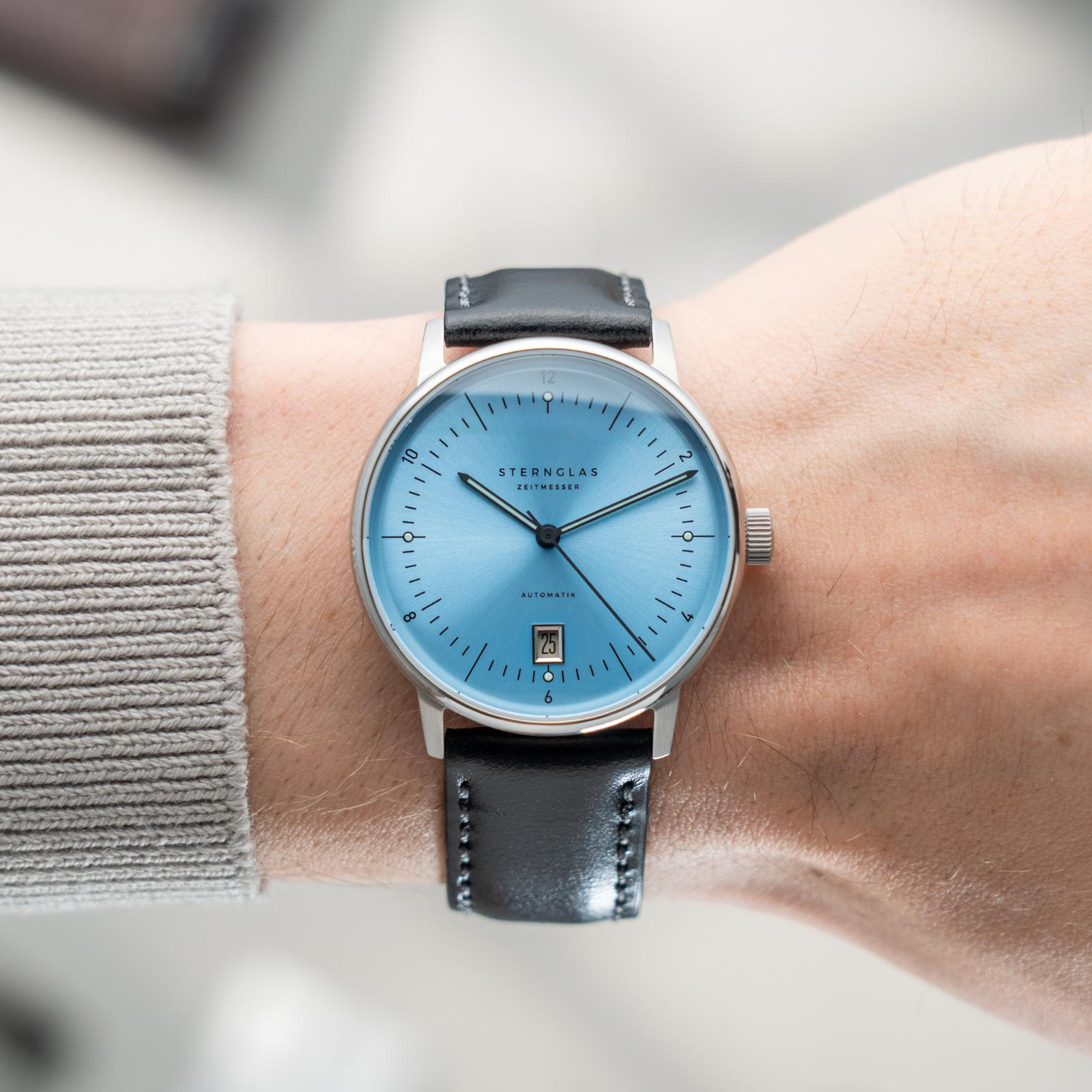 sternglas-naos-pro-edition-tuxberg-unisex-automatikuhr-38-mm-eisblau image 2