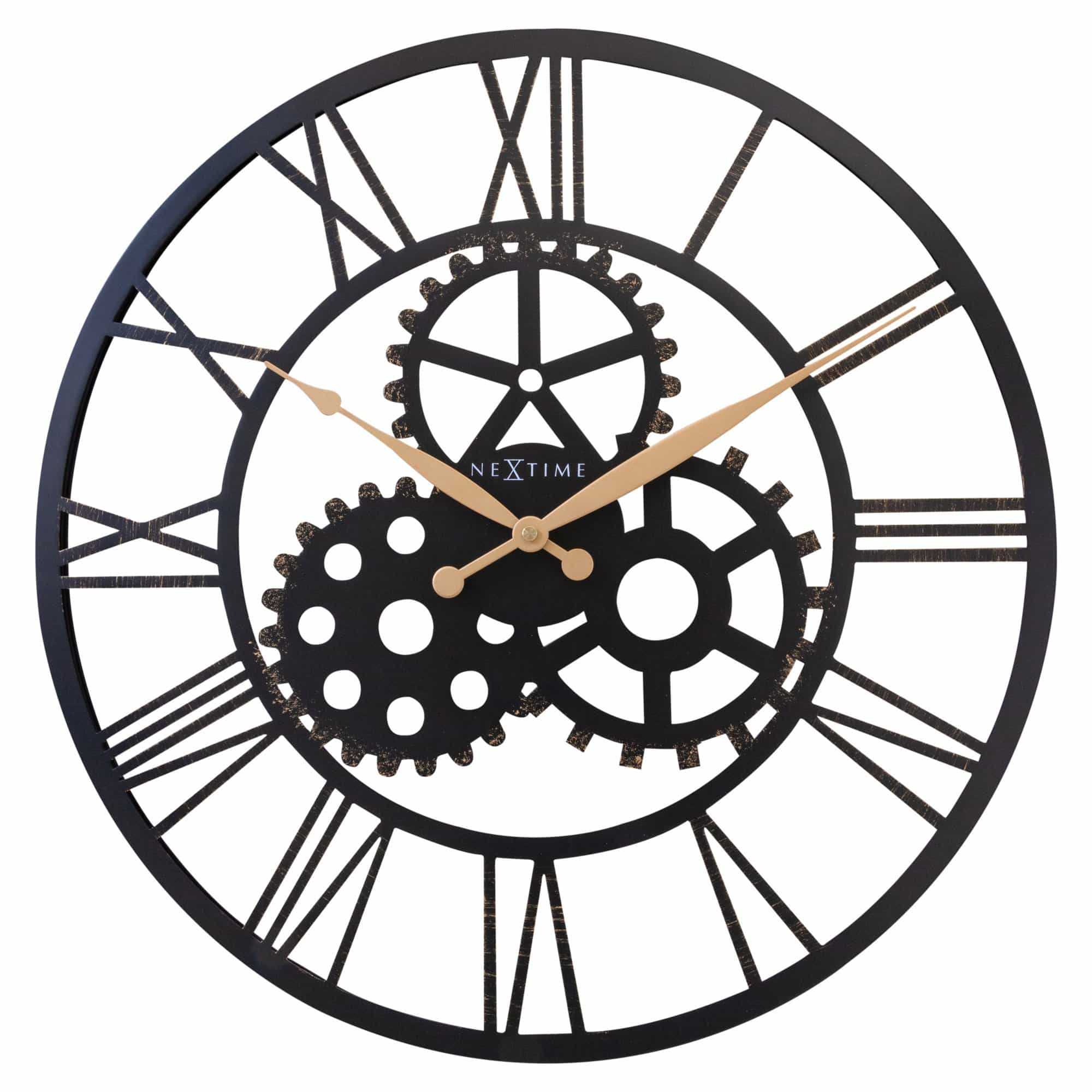nextime-birmingham-wanduhr-50-cm-metall-industrie-look-leise image 1