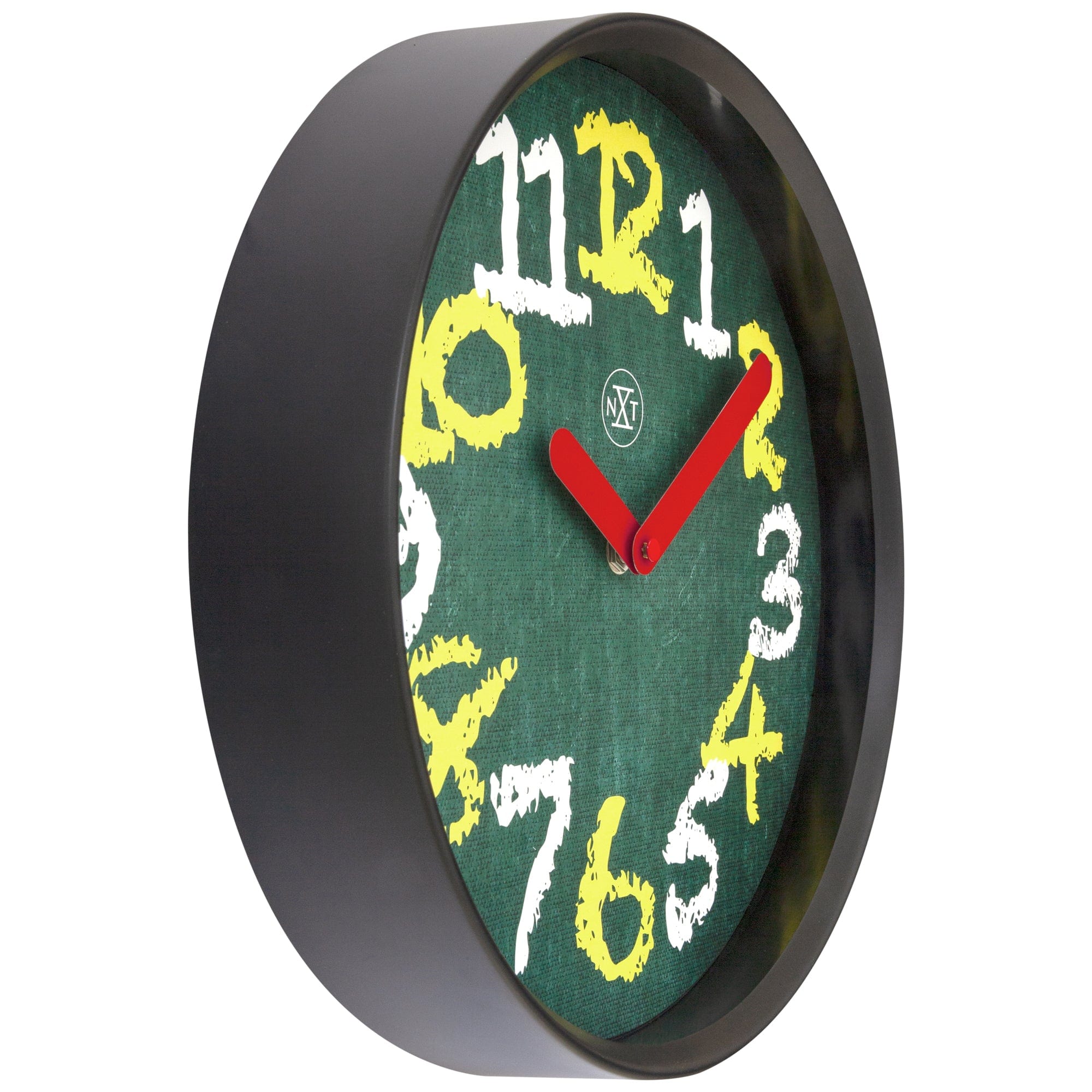 nextime-chalkboard-wanduhr-30-cm-silent-kunststoff-gr-n-tafel-look image 2