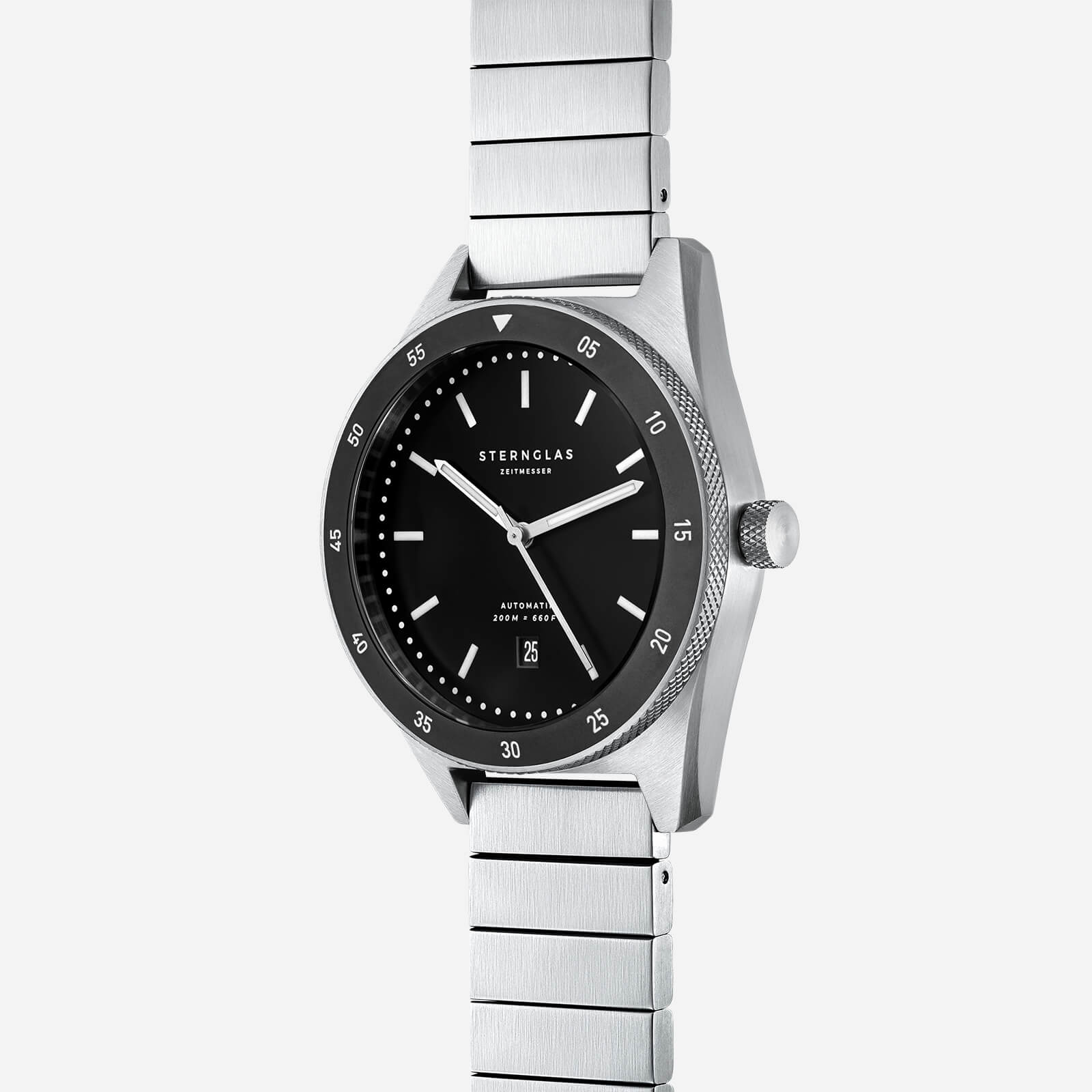 sternglas-marus-automatik-taucheruhr-42-mm-schwarz-edelstahl-blockarmband image 3