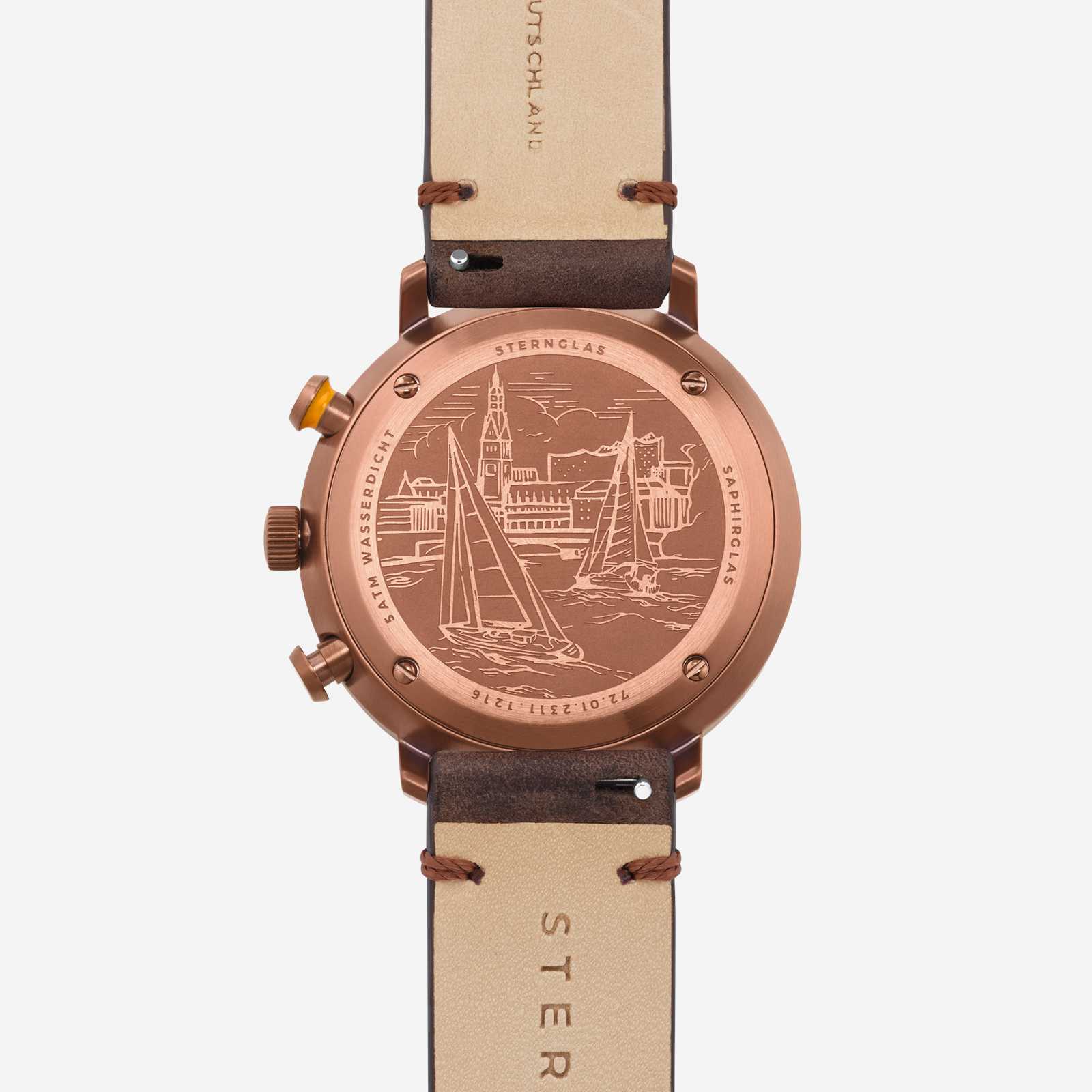 sternglas-hamburg-chrono-chronograph-42-mm-dunkelgr-n-bronze-leder image 7