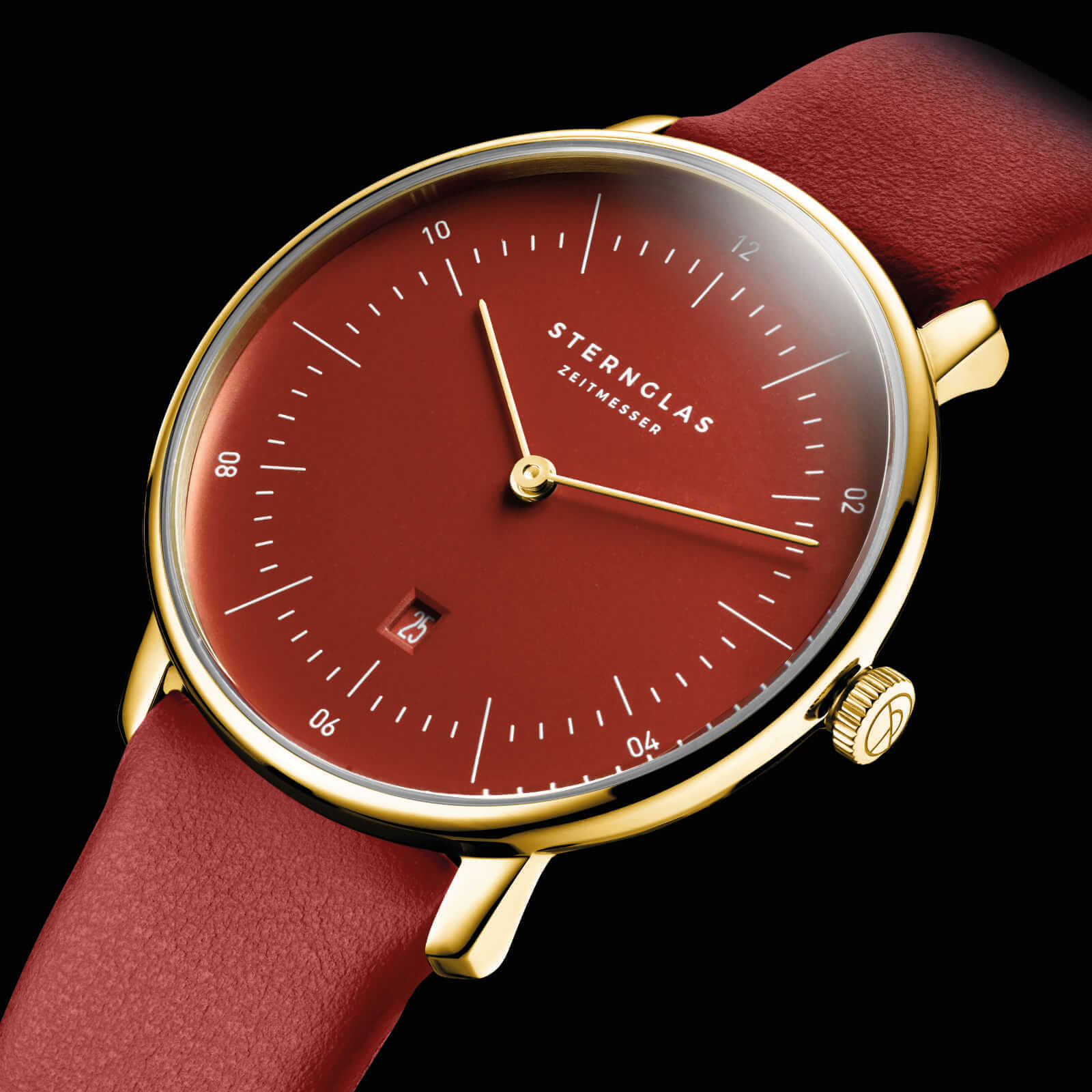 sternglas-naos-xs-edition-flora-damenuhr-33-mm-gold-hibiskus-leder image 4