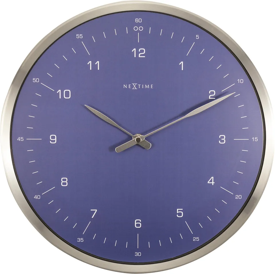 nextime-60-minutes-wanduhr-33-cm-metall-gew-lbtes-glas-blau-wei-schwarz image 1