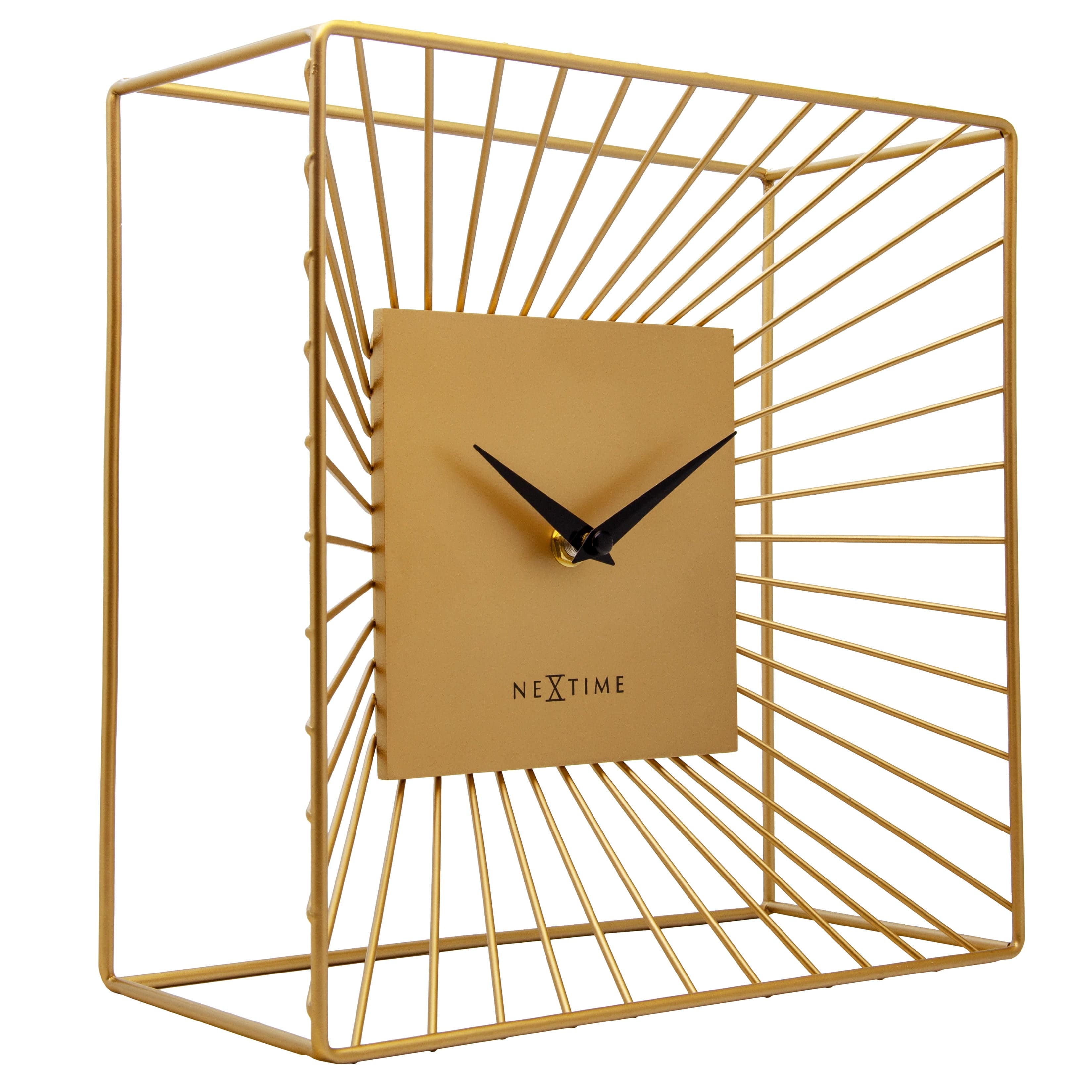 nextime-vasco-table-wand-tischuhr-25x25x12-cm-gold-metall image 2