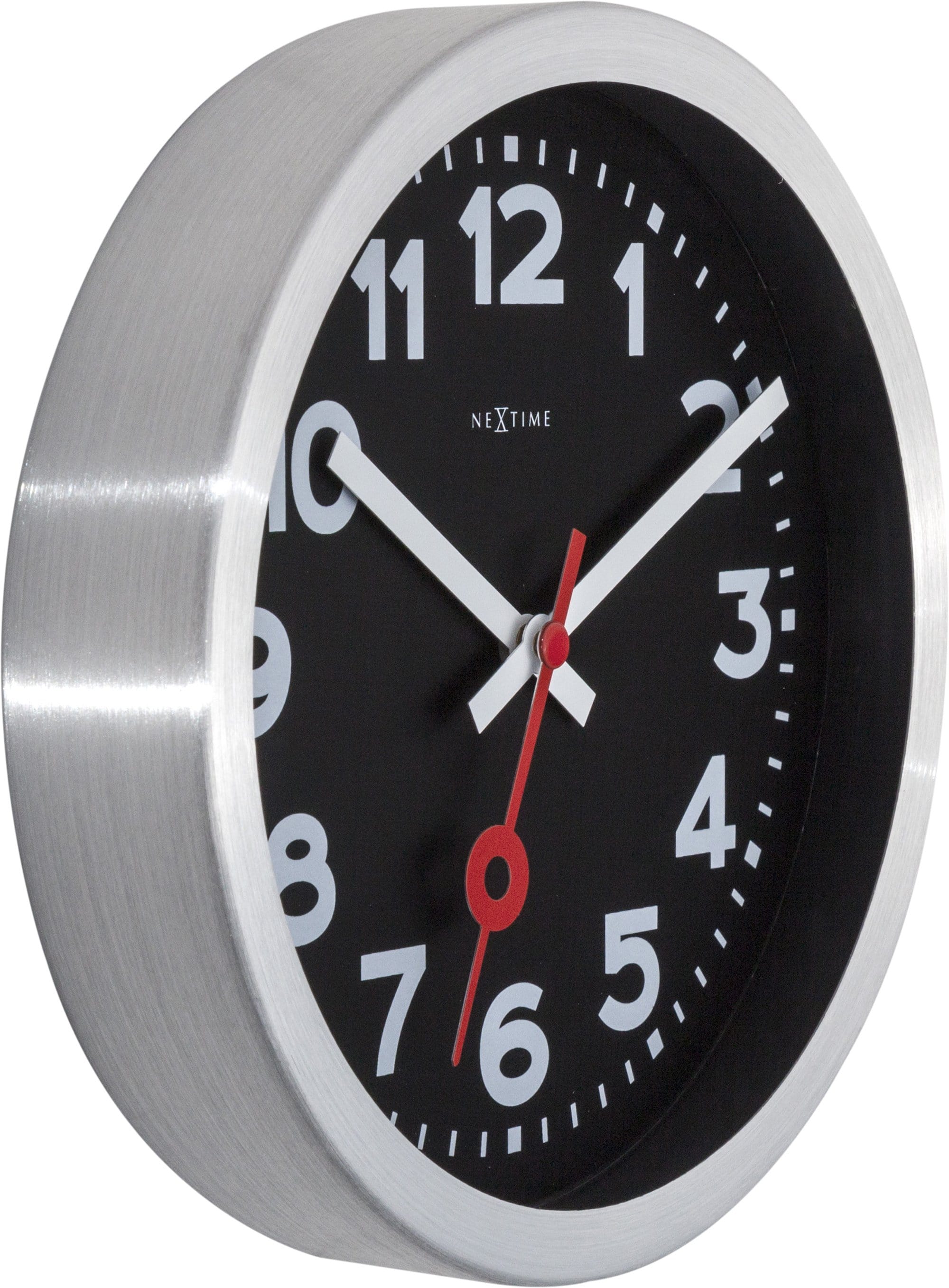 nextime-station-numbers-wand-und-tischuhr-19-cm-aluminium-schwarz image 2