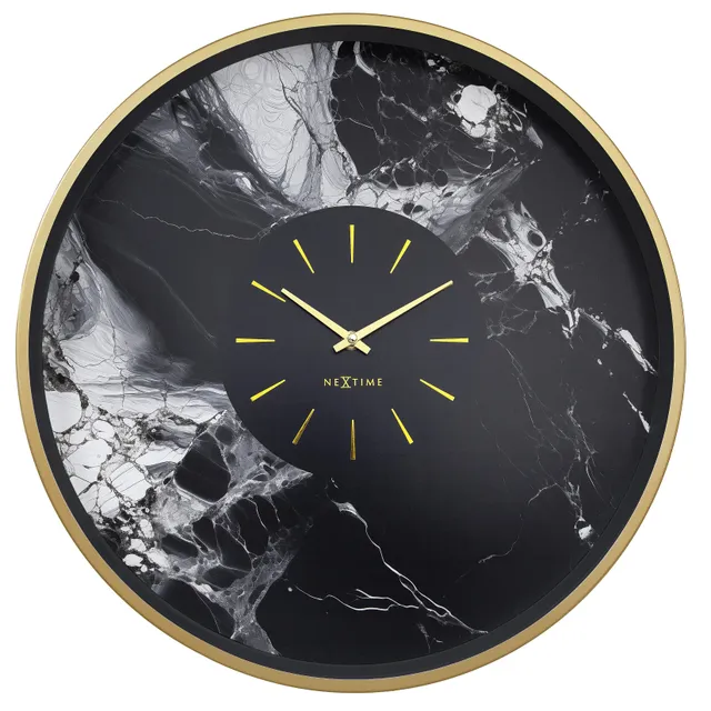 nextime-marble-duo-wanduhr-analog-48-cm-aluminium-lautlos image 1