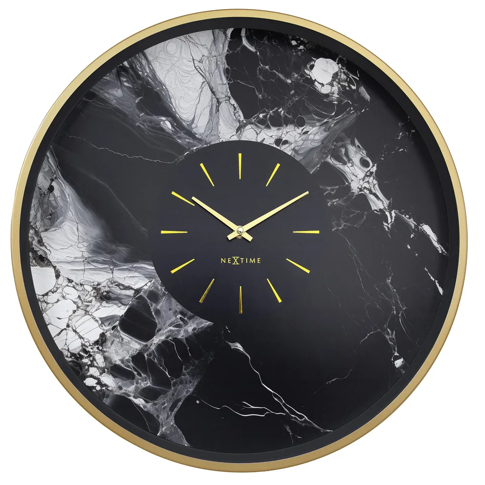 nextime-marble-duo-wanduhr-analog-48-cm-aluminium-lautlos image 1