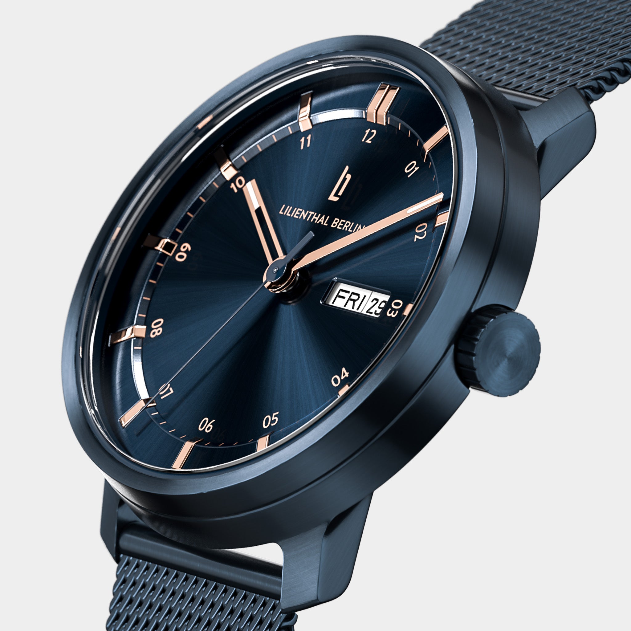 lilienthal-berlin-neolux-day-date-automatikuhr-blue-rose-gold-42-mm image 2