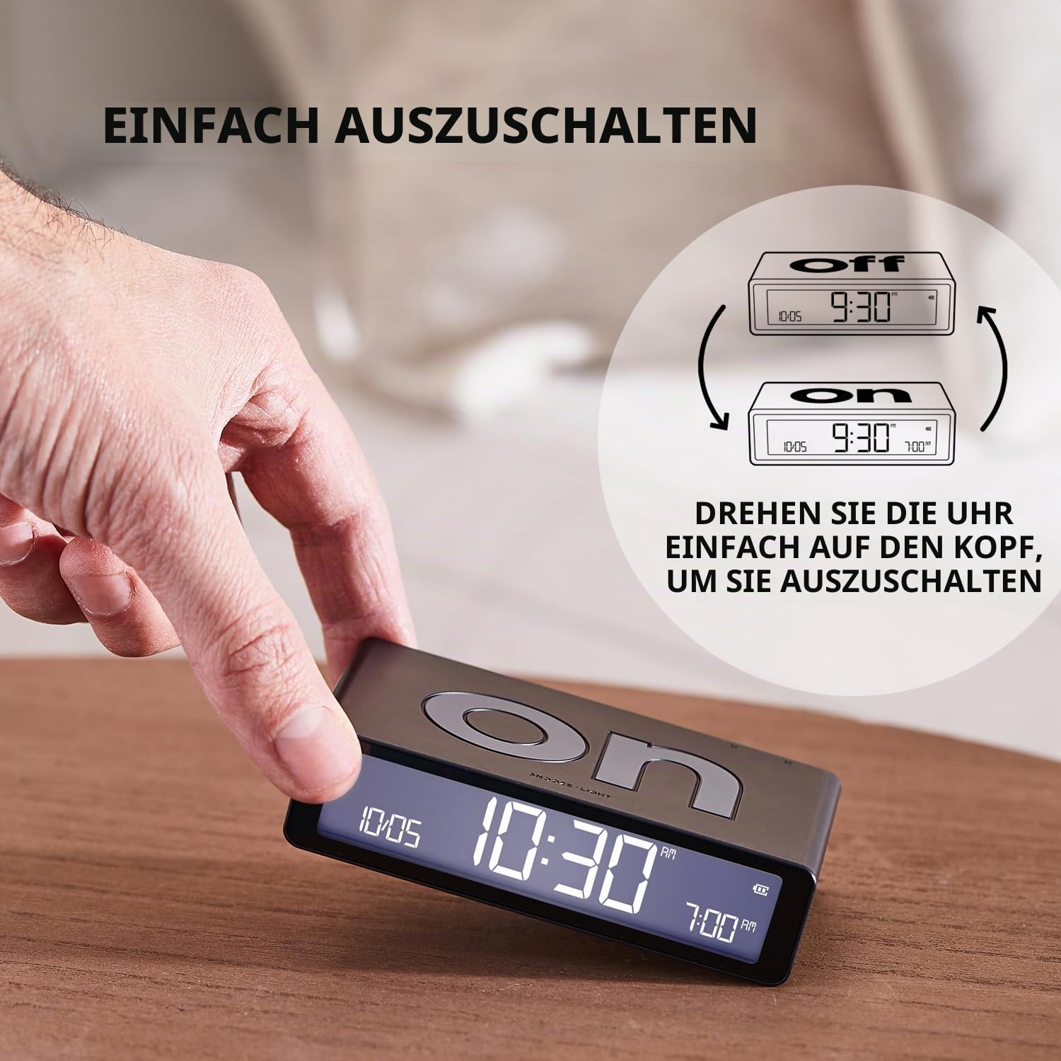 lexon-flip-classic-wecker-wendbar-lcd-lila image 3