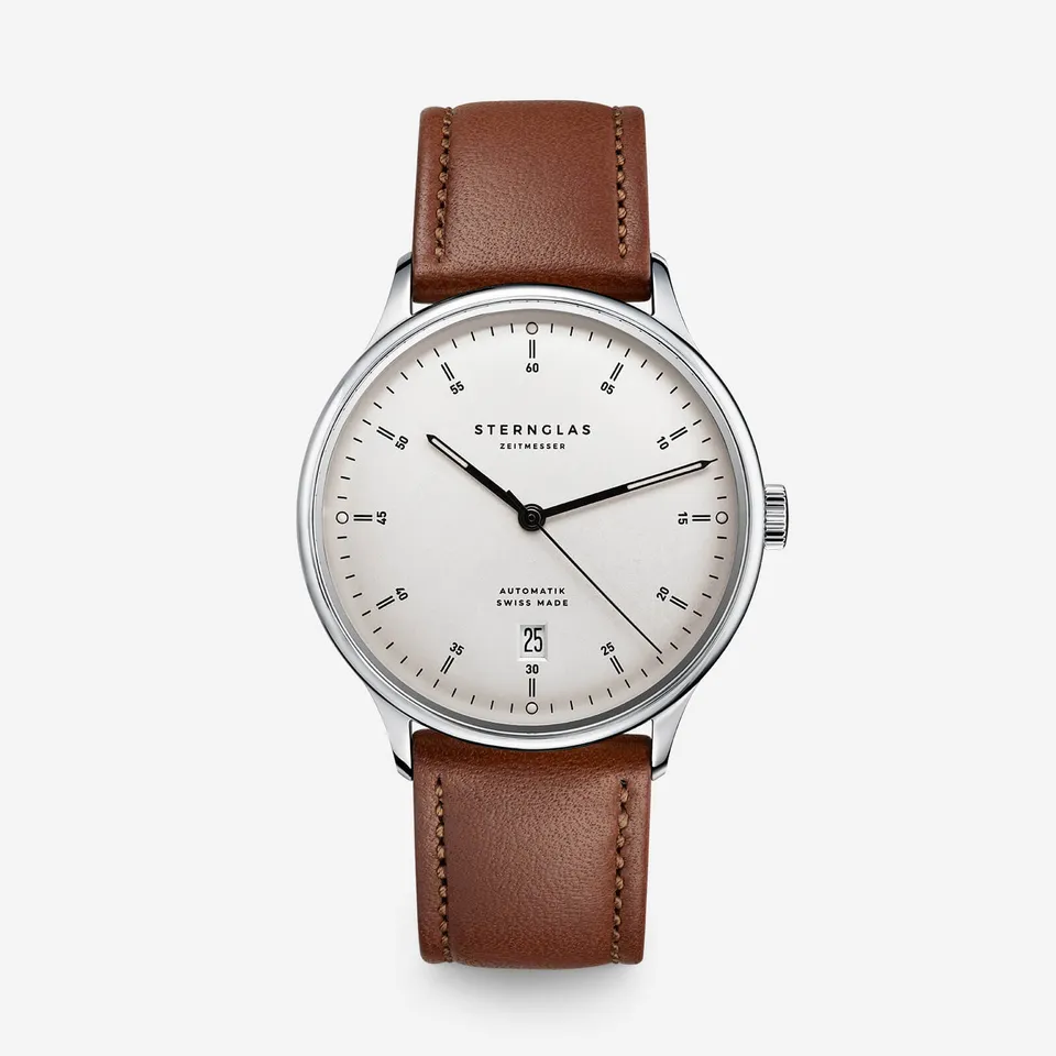 sternglas-kanton-2-0-silber-modena-braun-39-mm-unisex-uhr image 1