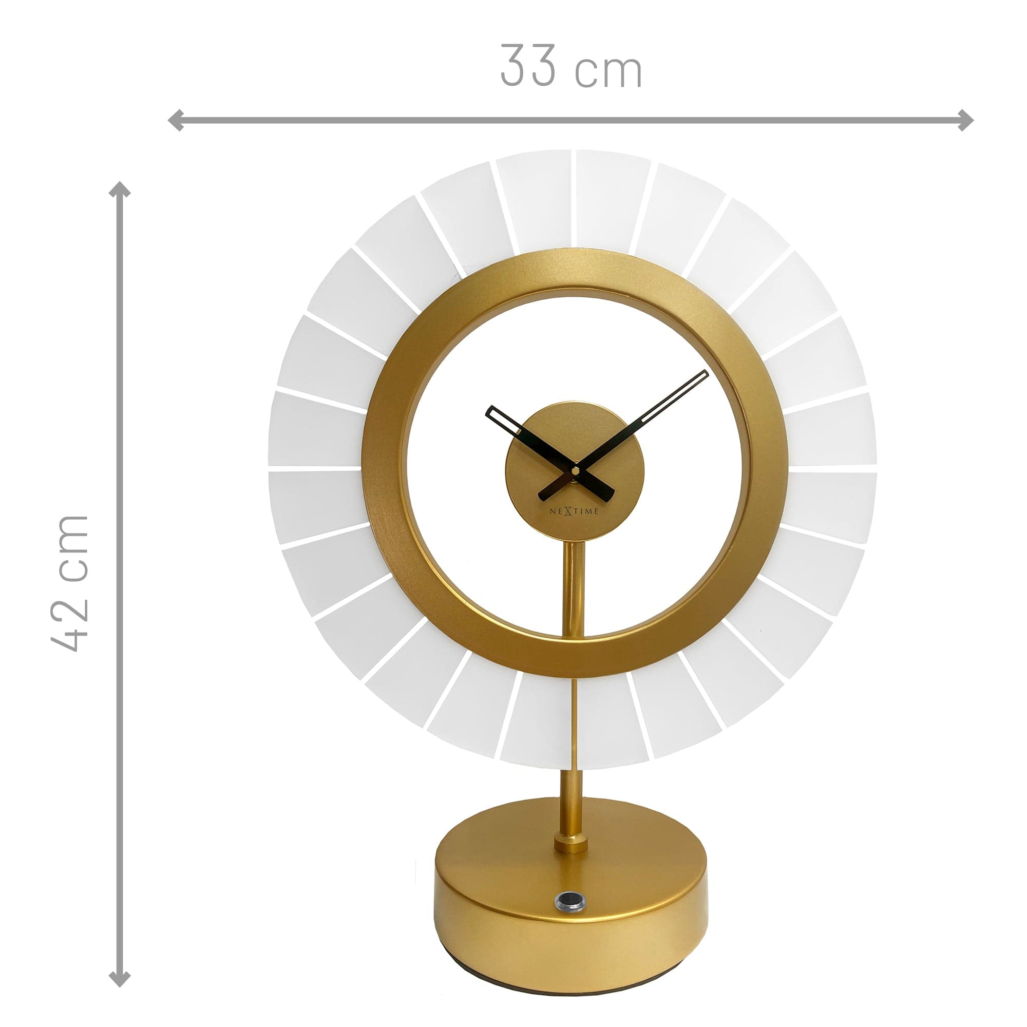 nextime-ting-tischlampe-mit-uhr-33x42cm-champagnergold-schwarz-metall-acryl image 7