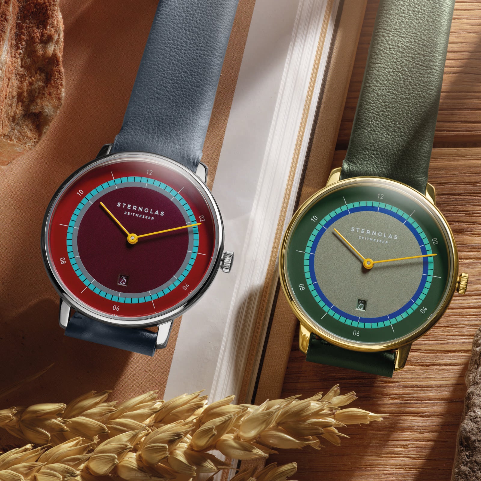 sternglas-naos-xs-edition-argo-dunkelgr-n-33mm-damenuhr-mit-lederband image 6