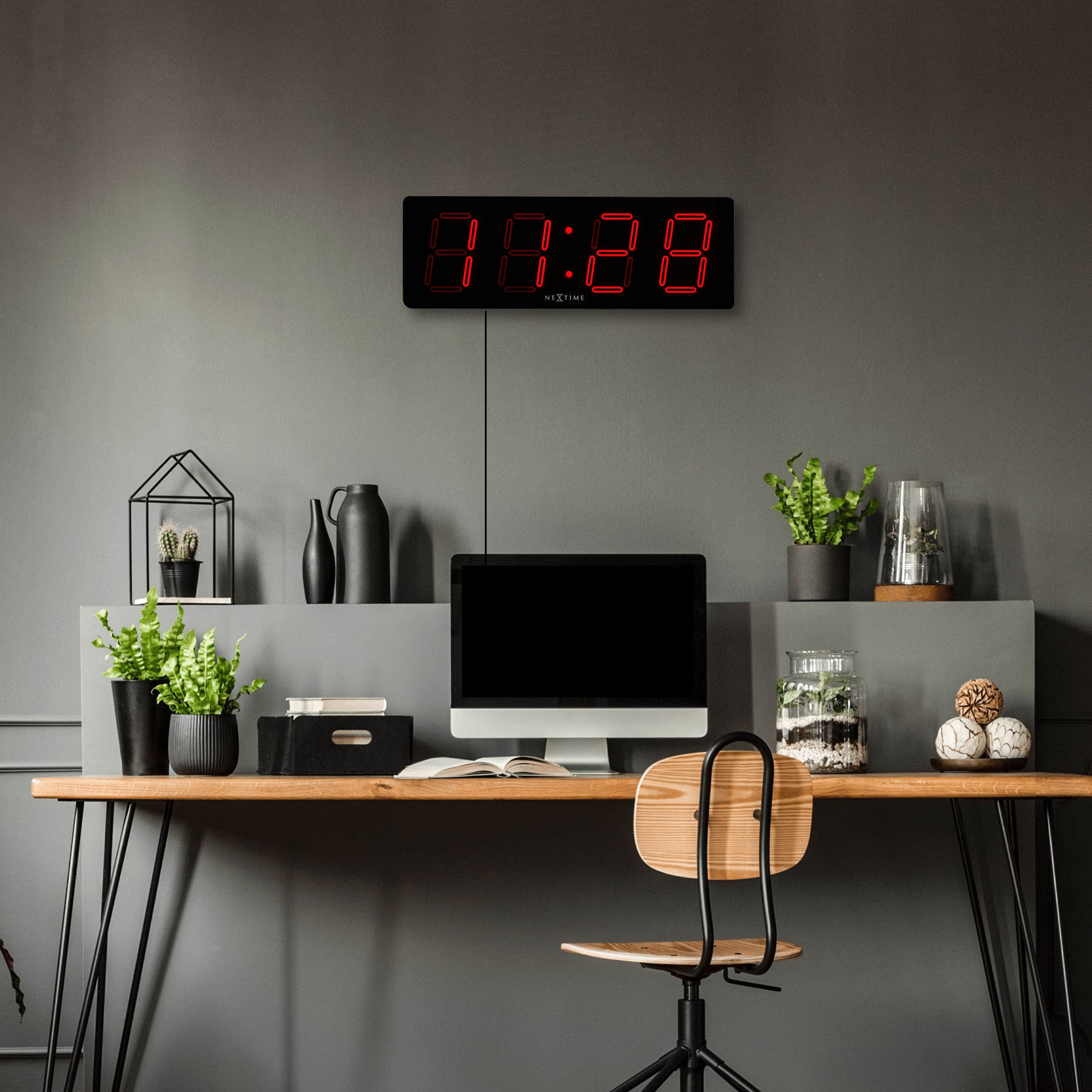 nextime-big-d-digitale-wand-und-tischuhr-51-5-x-18-x-4-5-cm-schwarz-kunststoff-r image 6