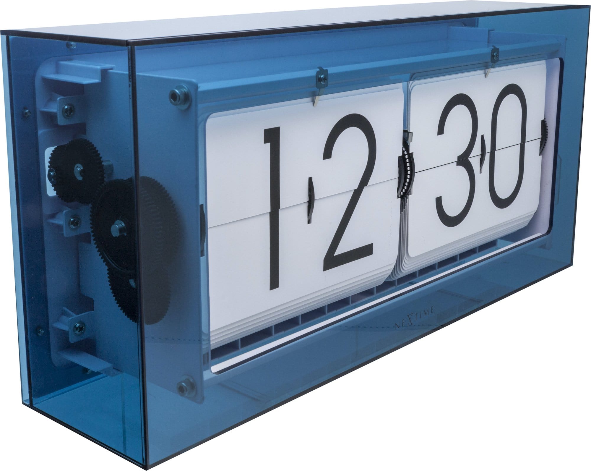 nextime-big-flip-clear-flip-uhr-tischuhr-36-cm-acryl-blau-digital image 2