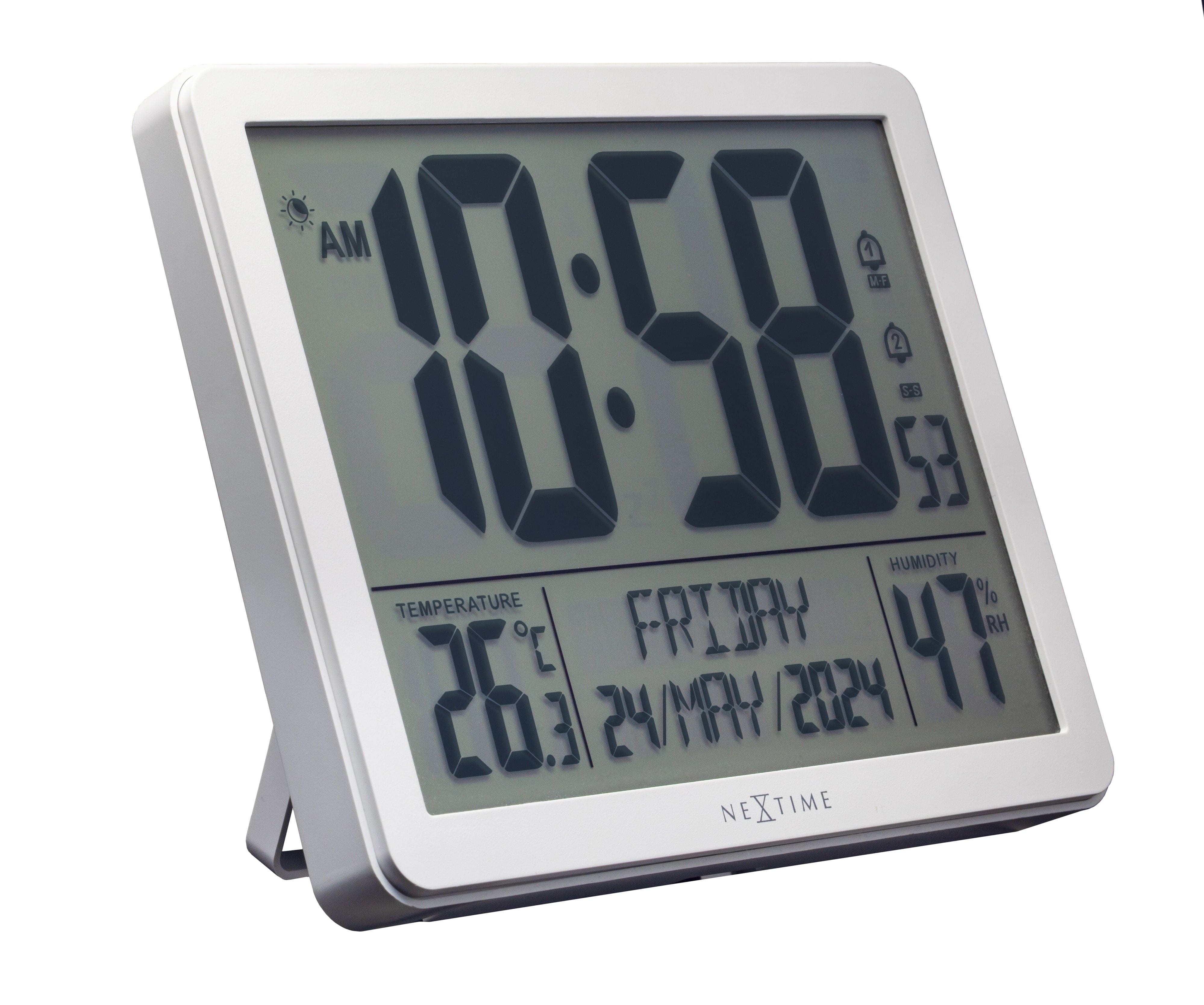 nextime-oneforall-digitale-tisch-wanduhr-17-3x14x2-7cm-funk-wetterstation-abs-we image 2