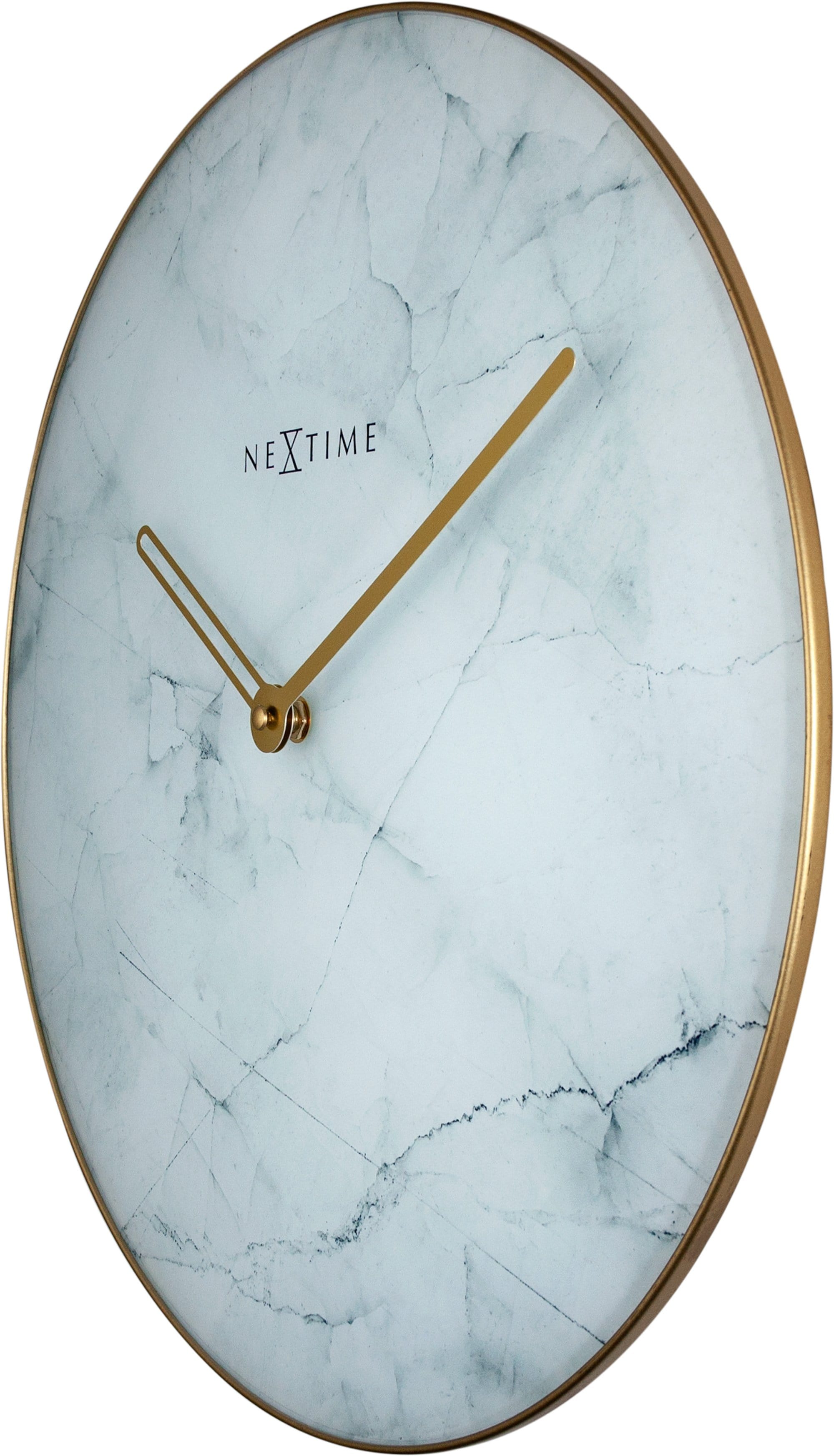 nextime-marble-wanduhr-40-cm-glas-metall-wei-marmor-gold image 4