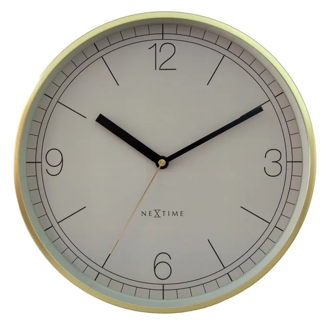 nextime-nova-wanduhr-30-cm-aluminium-gold-lautlos image 1