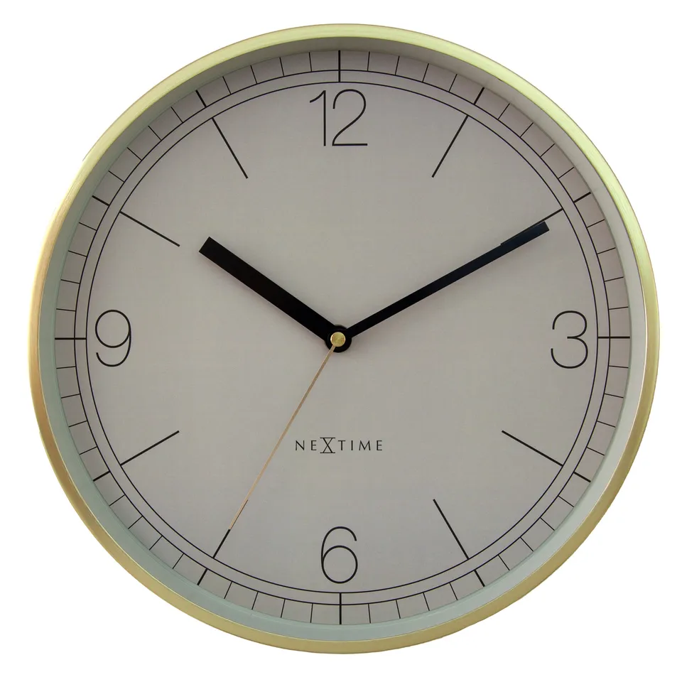 nextime-nova-wanduhr-30-cm-aluminium-gold-lautlos image 1
