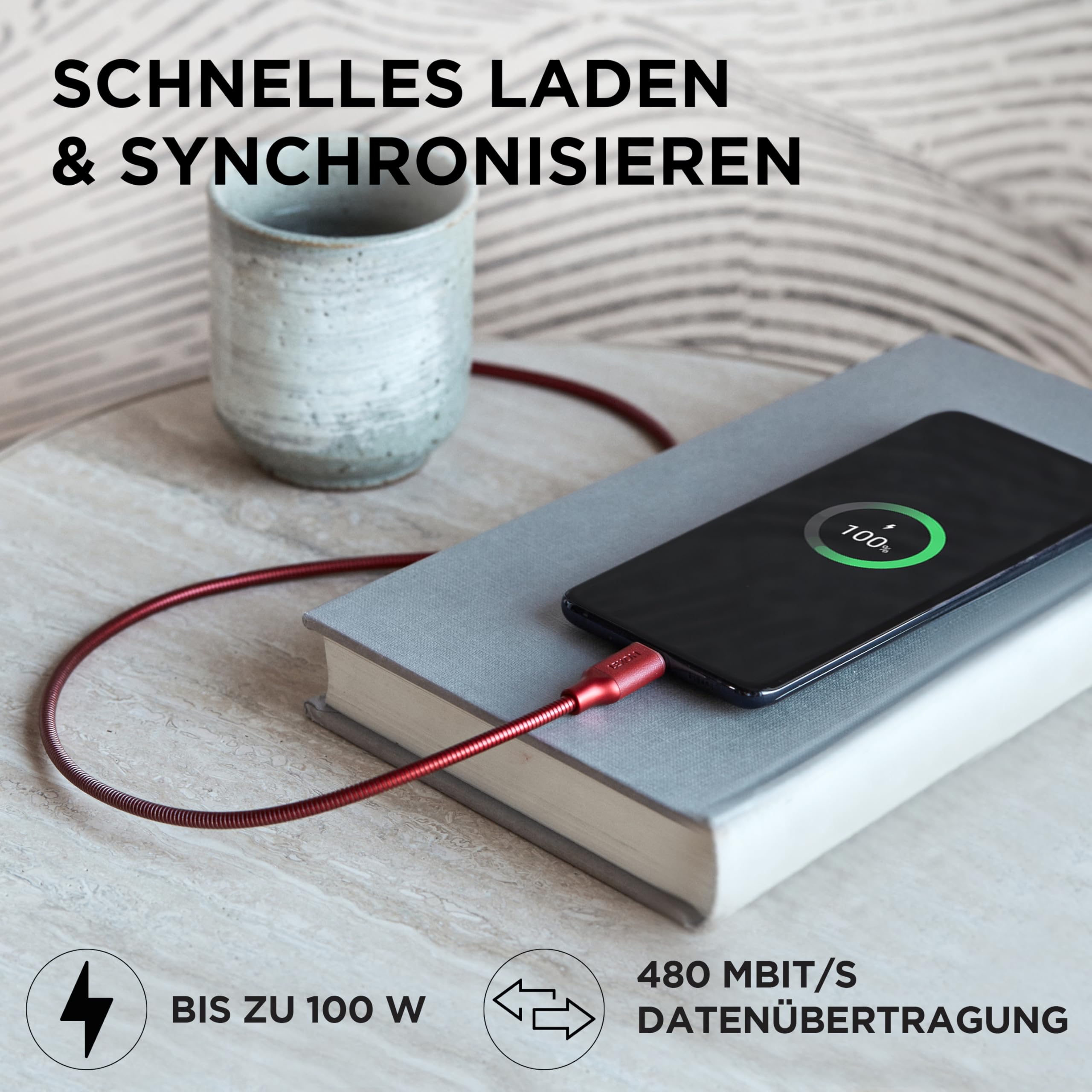 lexon-metali-c-usb-c-lade-und-sync-kabel-100w-1-5m-dunkelrot image 3