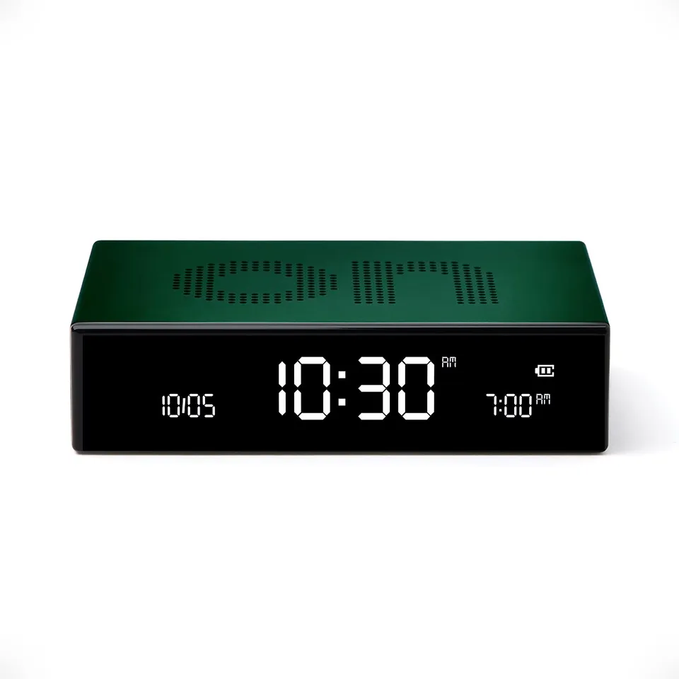 lexon-flip-premium-lcd-wecker-dunkelgr-n-aluminium image 1