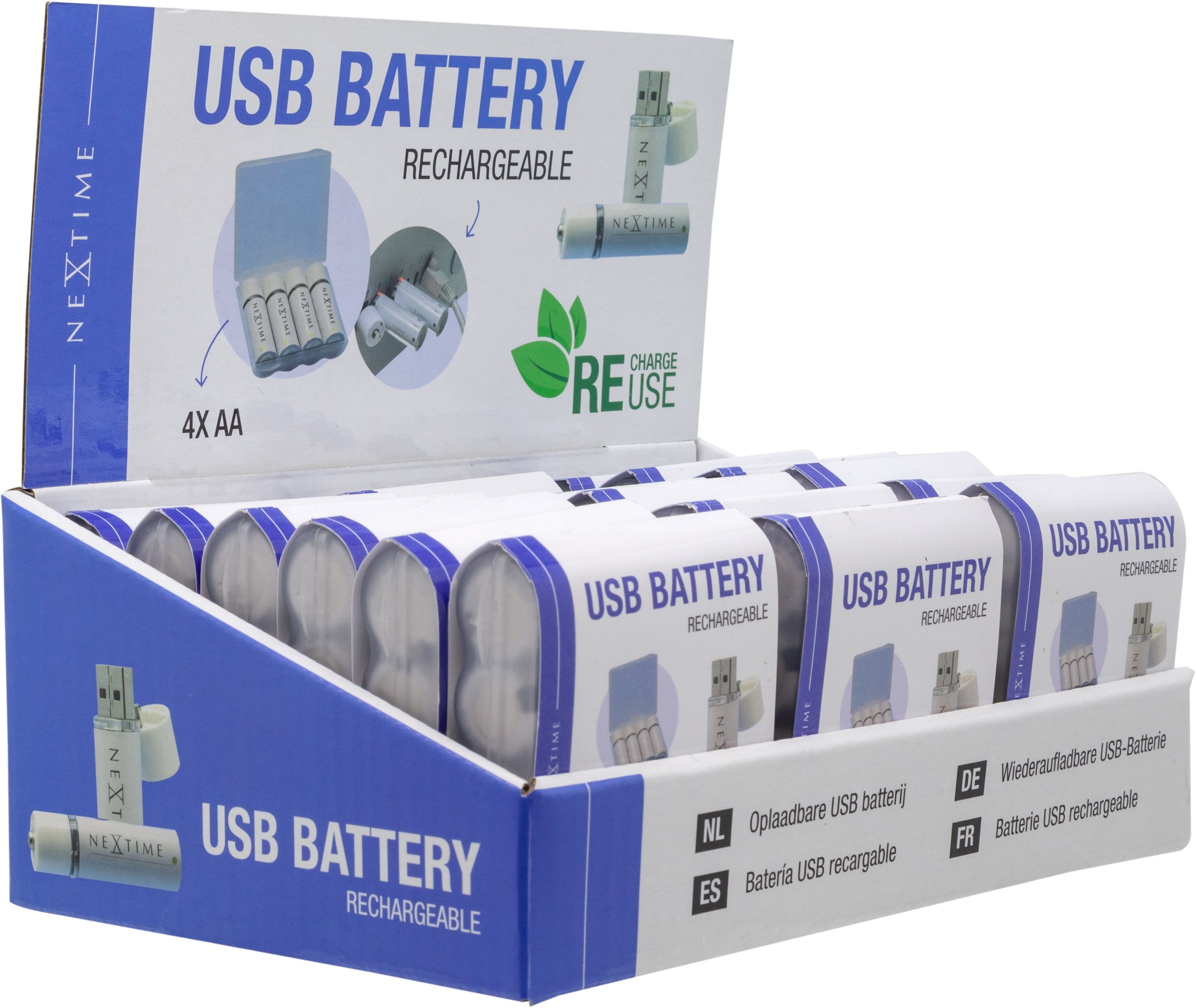 nextime-display-f-r-usb-aa-batterien-f-r-18-st-ck-aabat003-wei-karton image 1