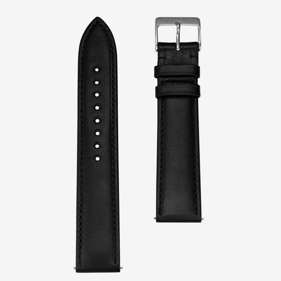 sternglas-modena-lederarmband-20-mm-schwarz-silber image 1